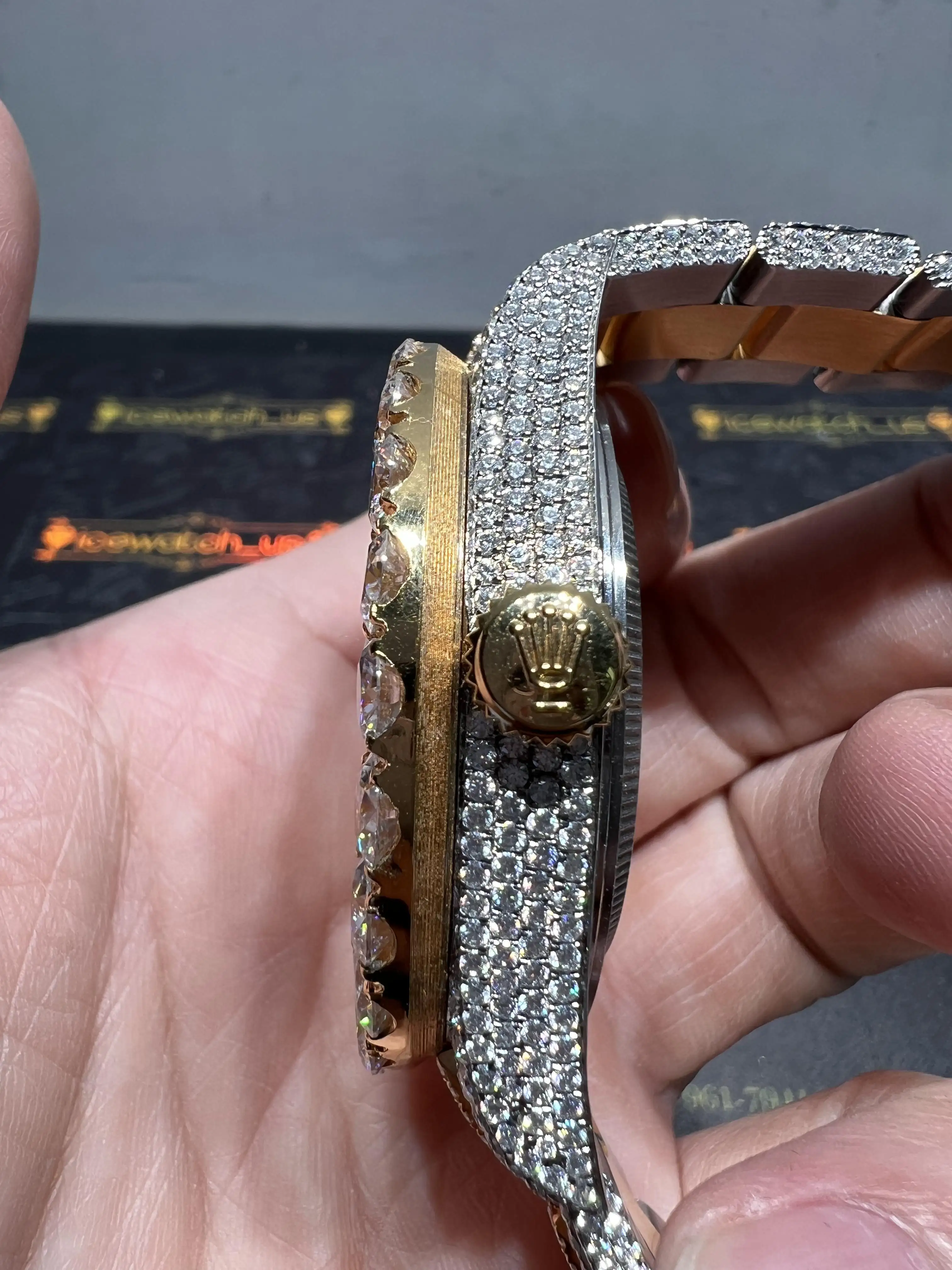 Sky-Dweller 42mm Icedout Watch with Baguette Band D1552519234 — view 6