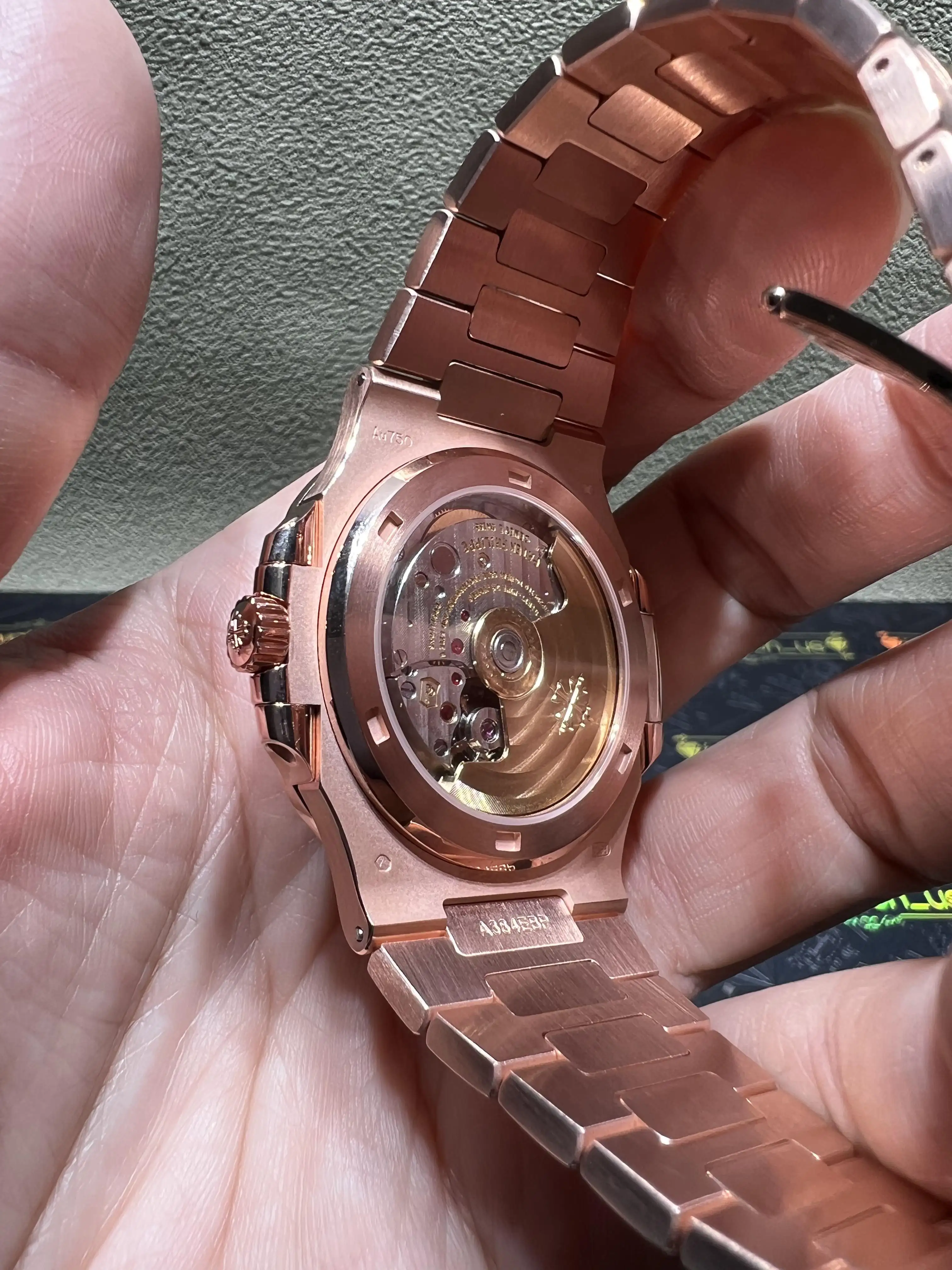 Nautilus 5711 Rose Gold Watch with Baguette Bezel D742519242 — view 6