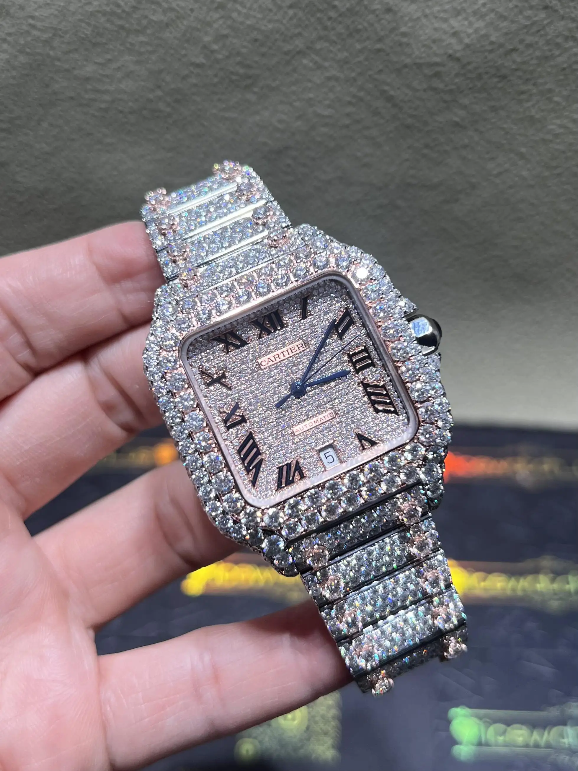 Santos 40mm Icedout Two-Tone Watch D1147519248 — view 2
