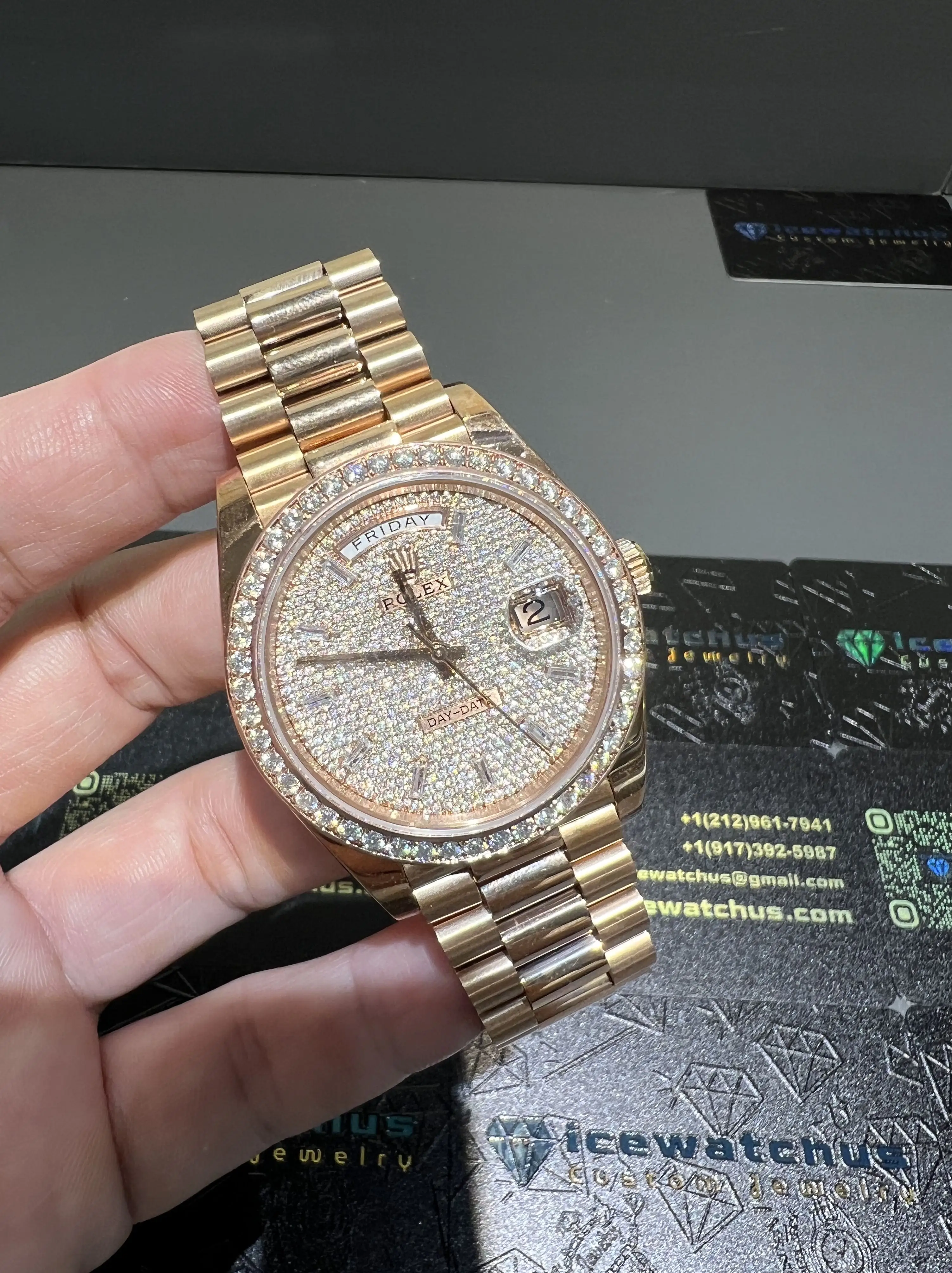 Day-Date 40mm Pavé Dial Icedout Watch D641319270 — view 2