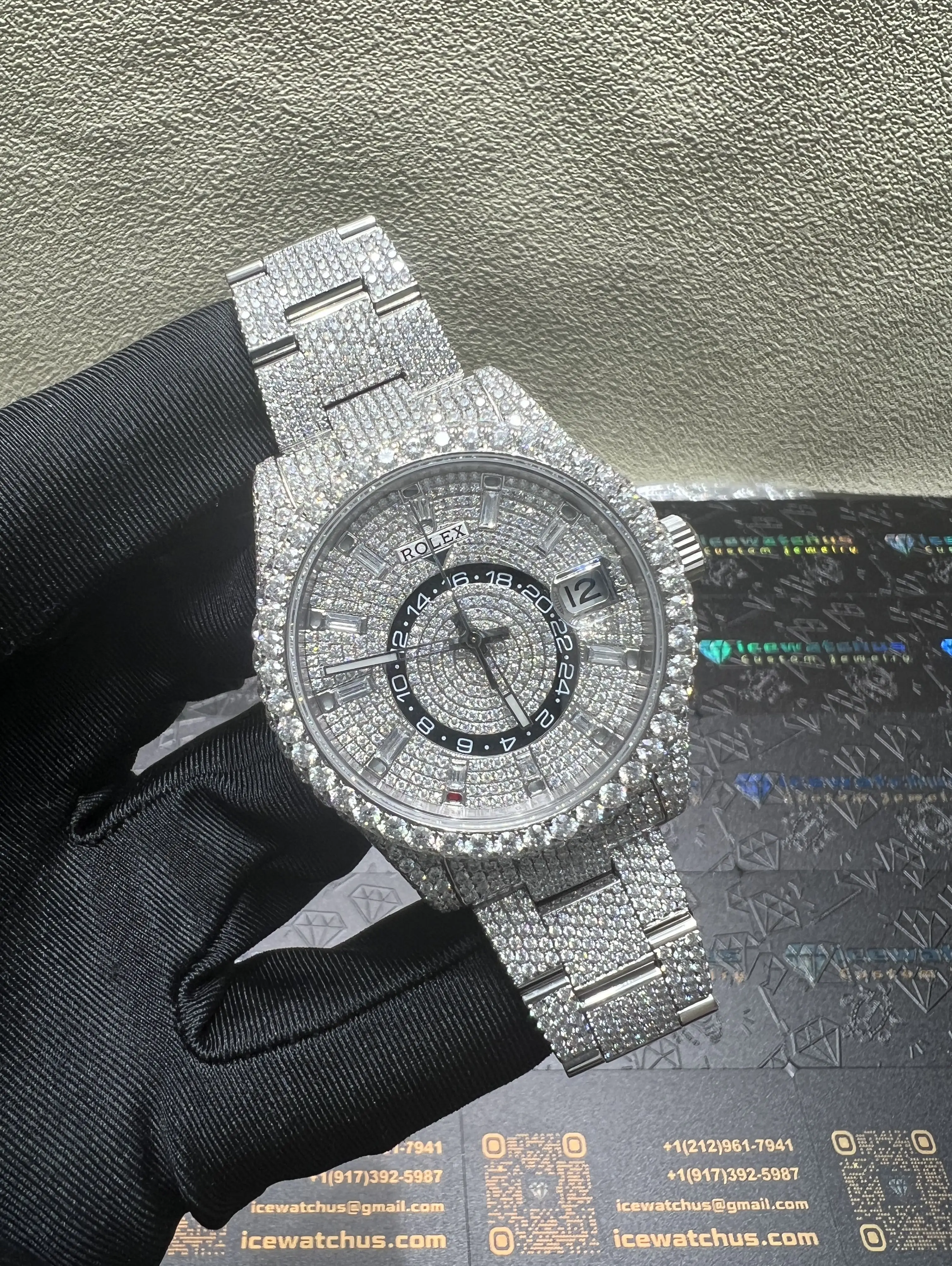 Sky-Dweller 42mm Icedout Watch with Pavé Dial D1215019272 — view 2
