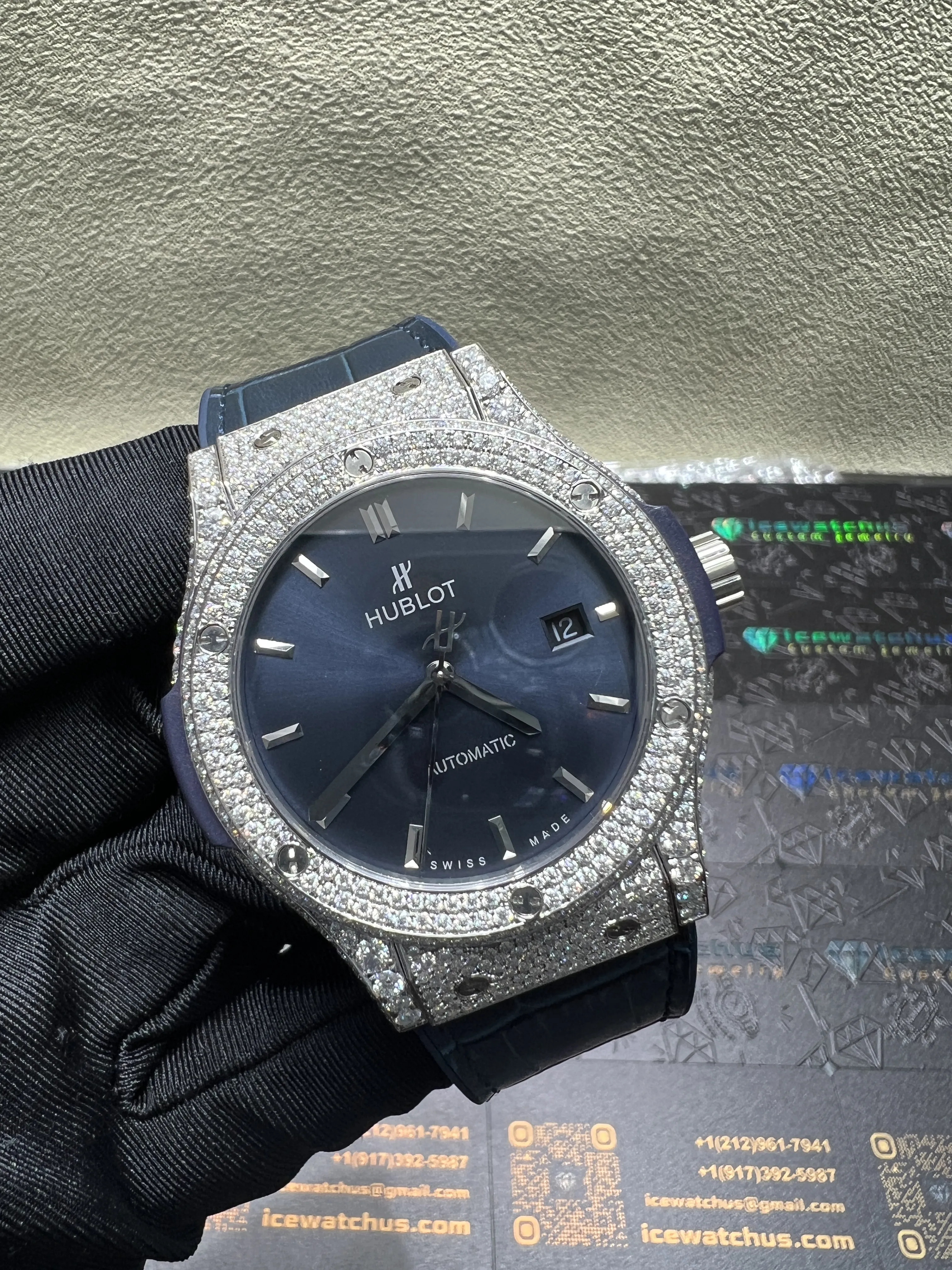 Hublot Classic Fusion Icedout Watch with Rubber Strap D945019278 — view 2