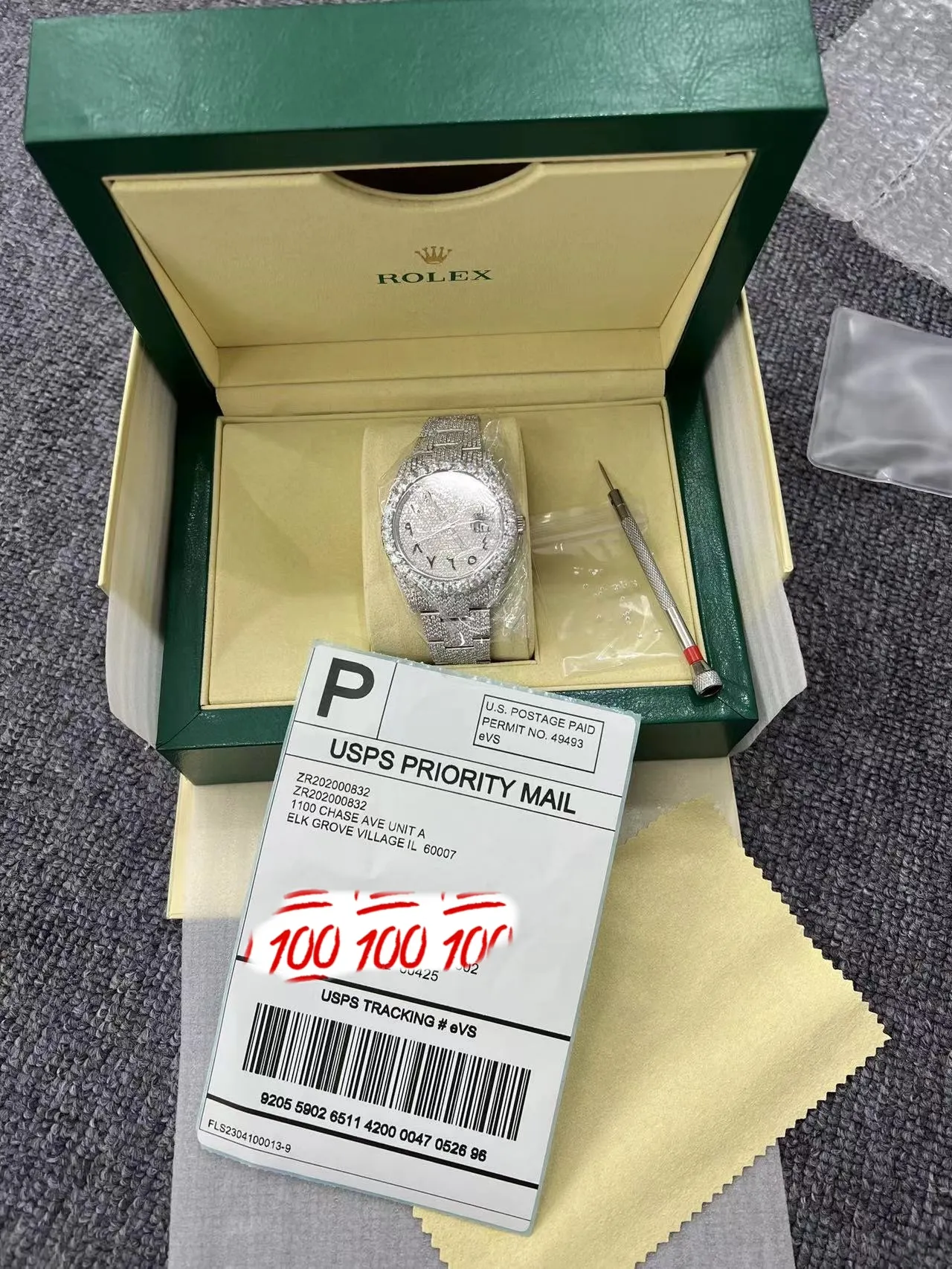 Datejust Icedout Watch with Arabic Dial