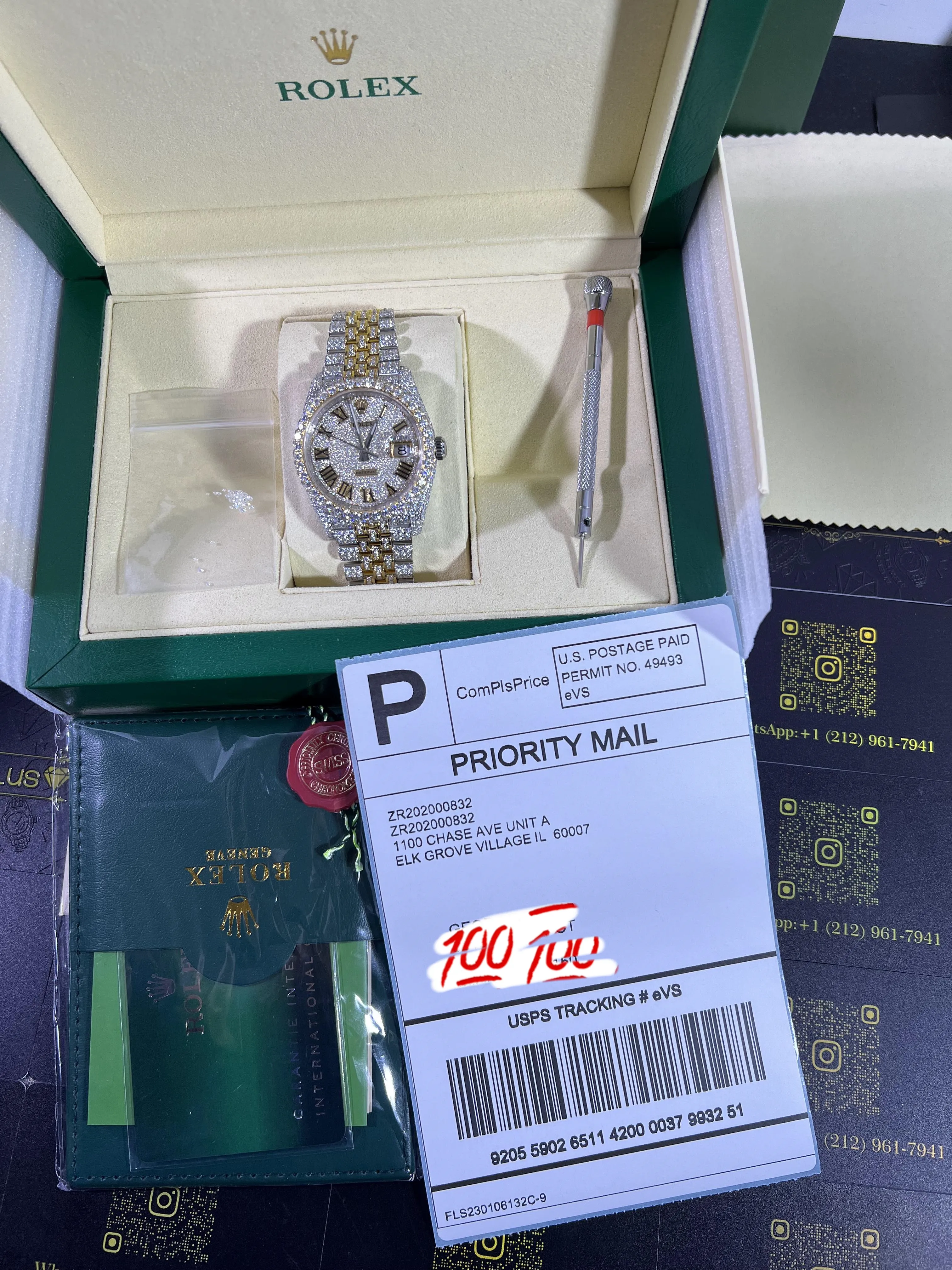 Datejust Two-Tone Icedout Watch with Pavé Dial