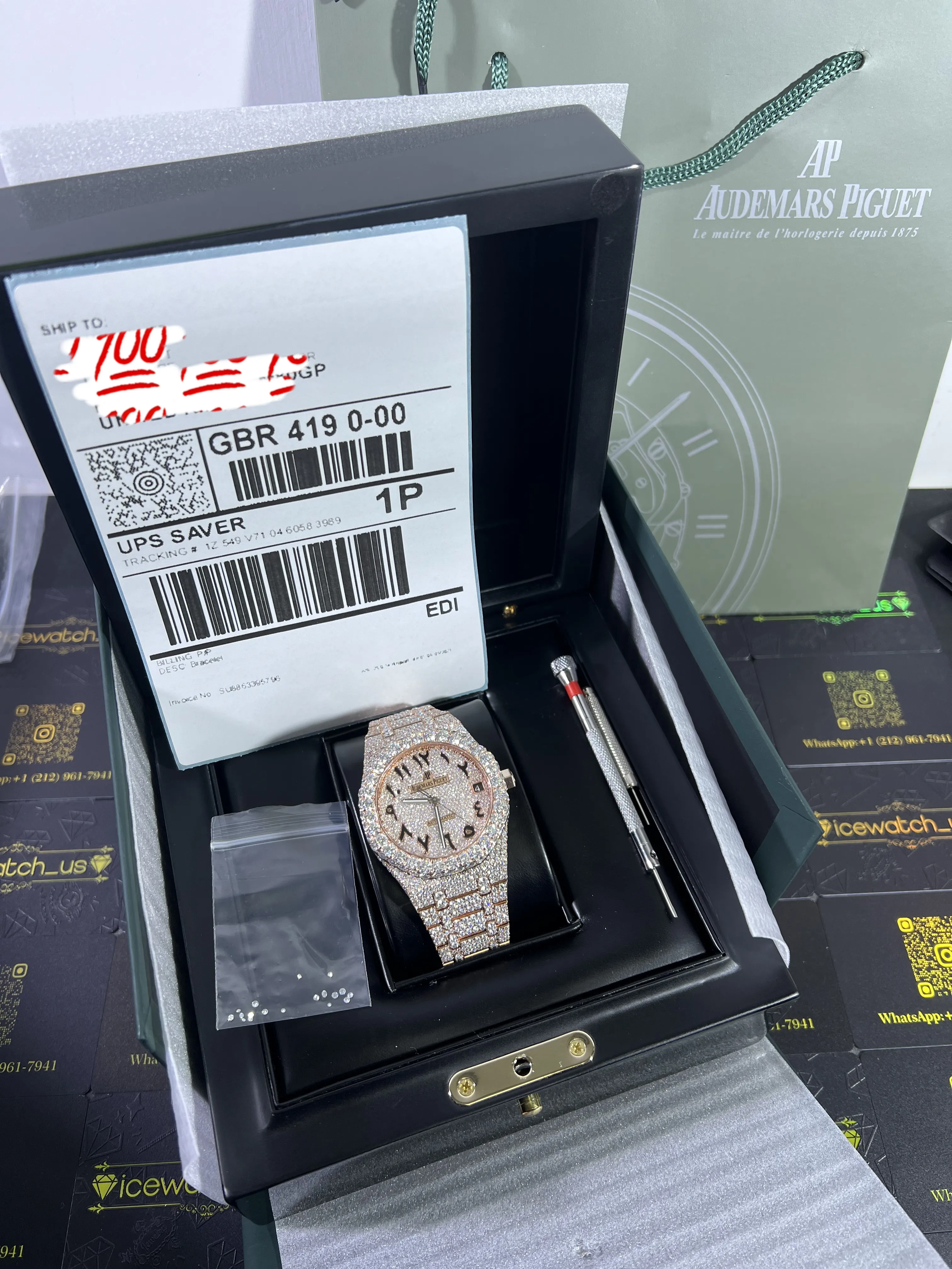 Royal Oak Icedout Watch with Arabic Dial