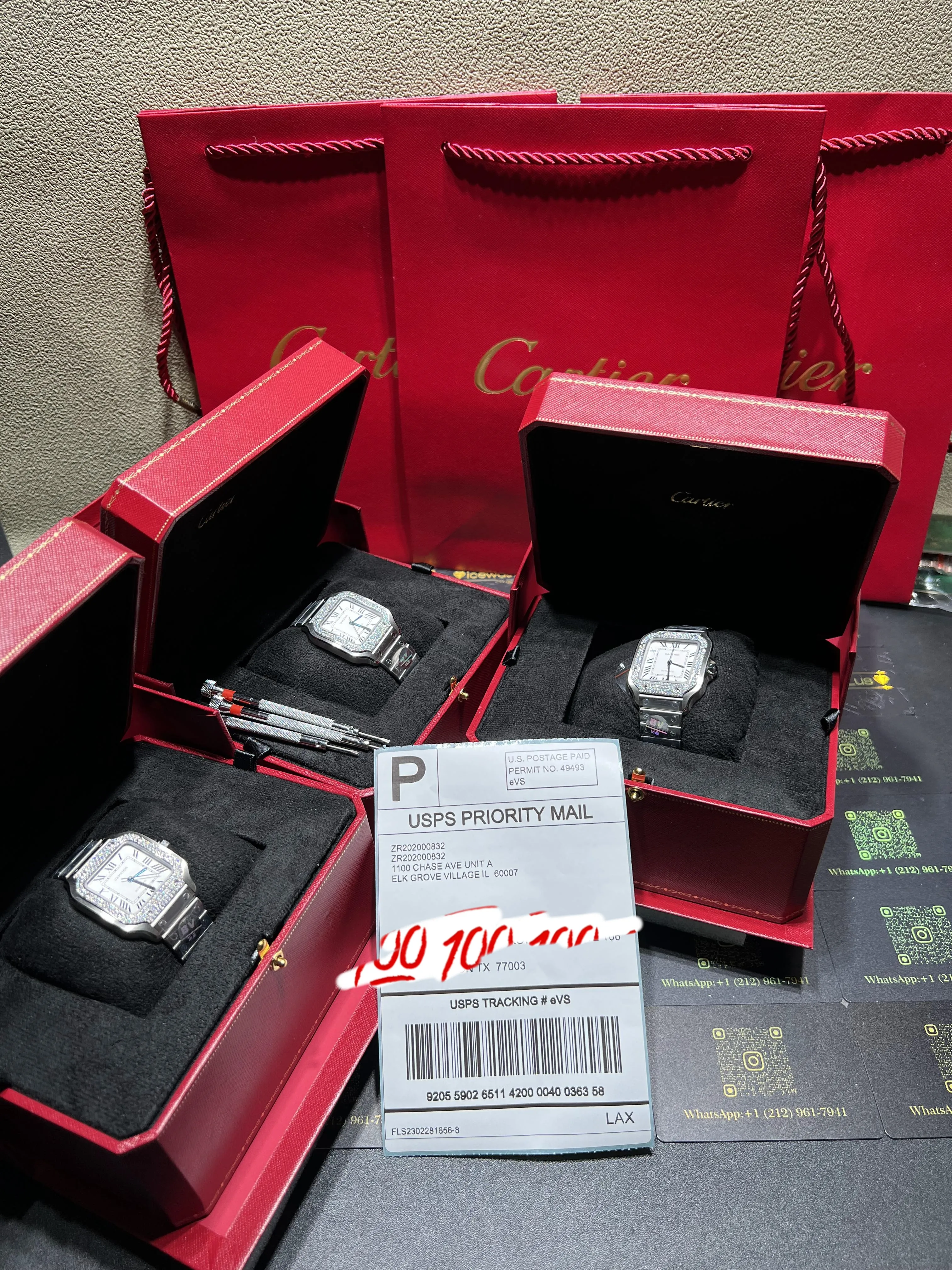 Santos de Cartier Icedout Watch with Stone-Set Bezel