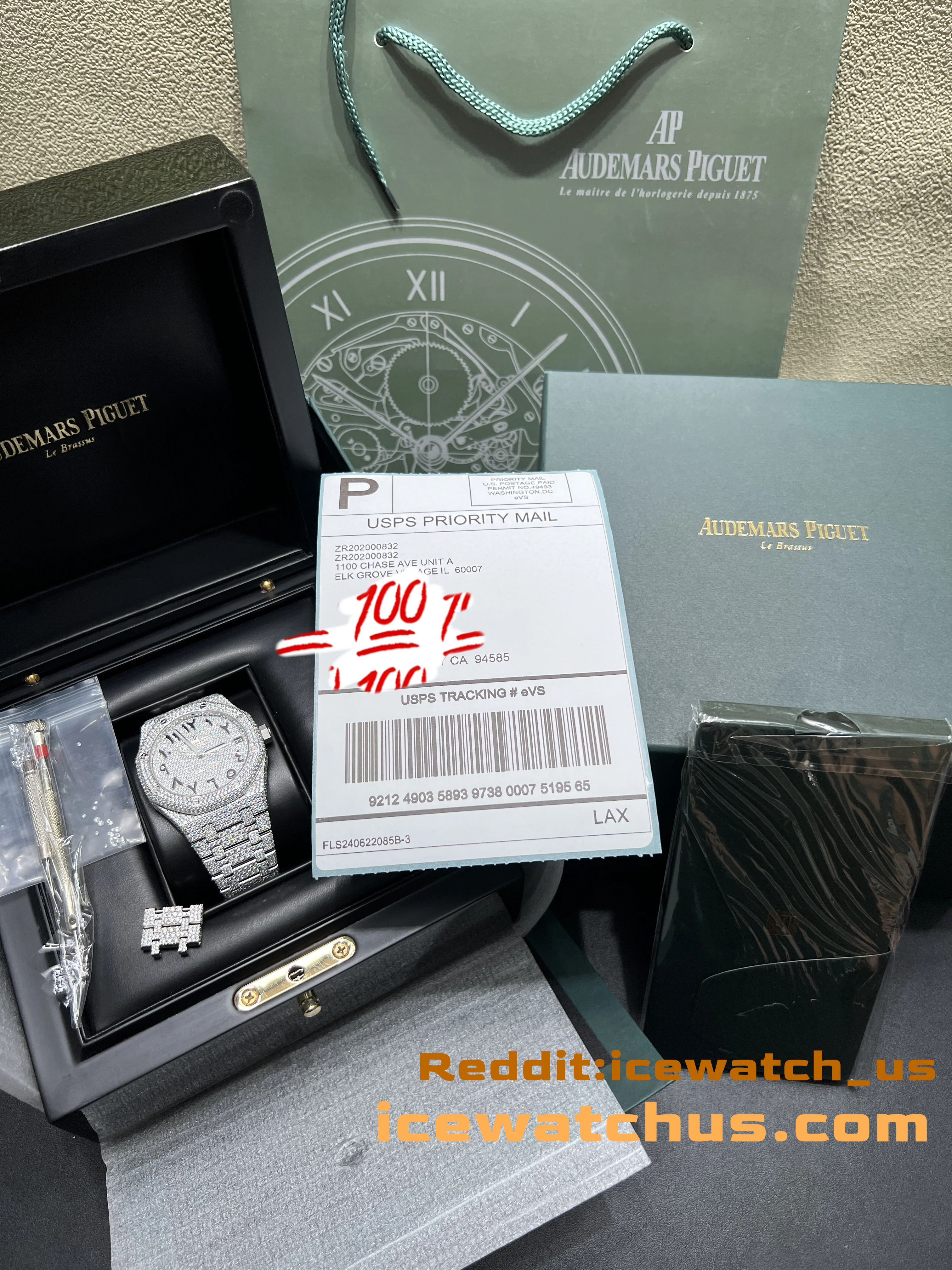 Royal Oak Icedout Watch with Arabic Dial