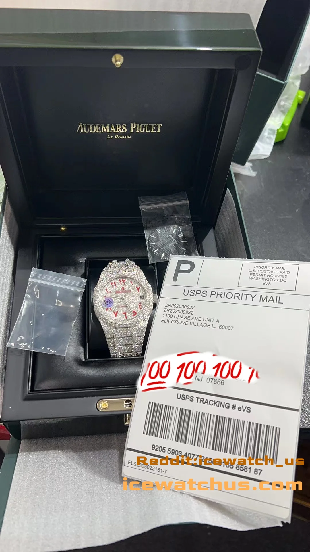 Royal Oak Icedout Watch with Arabic Numerals