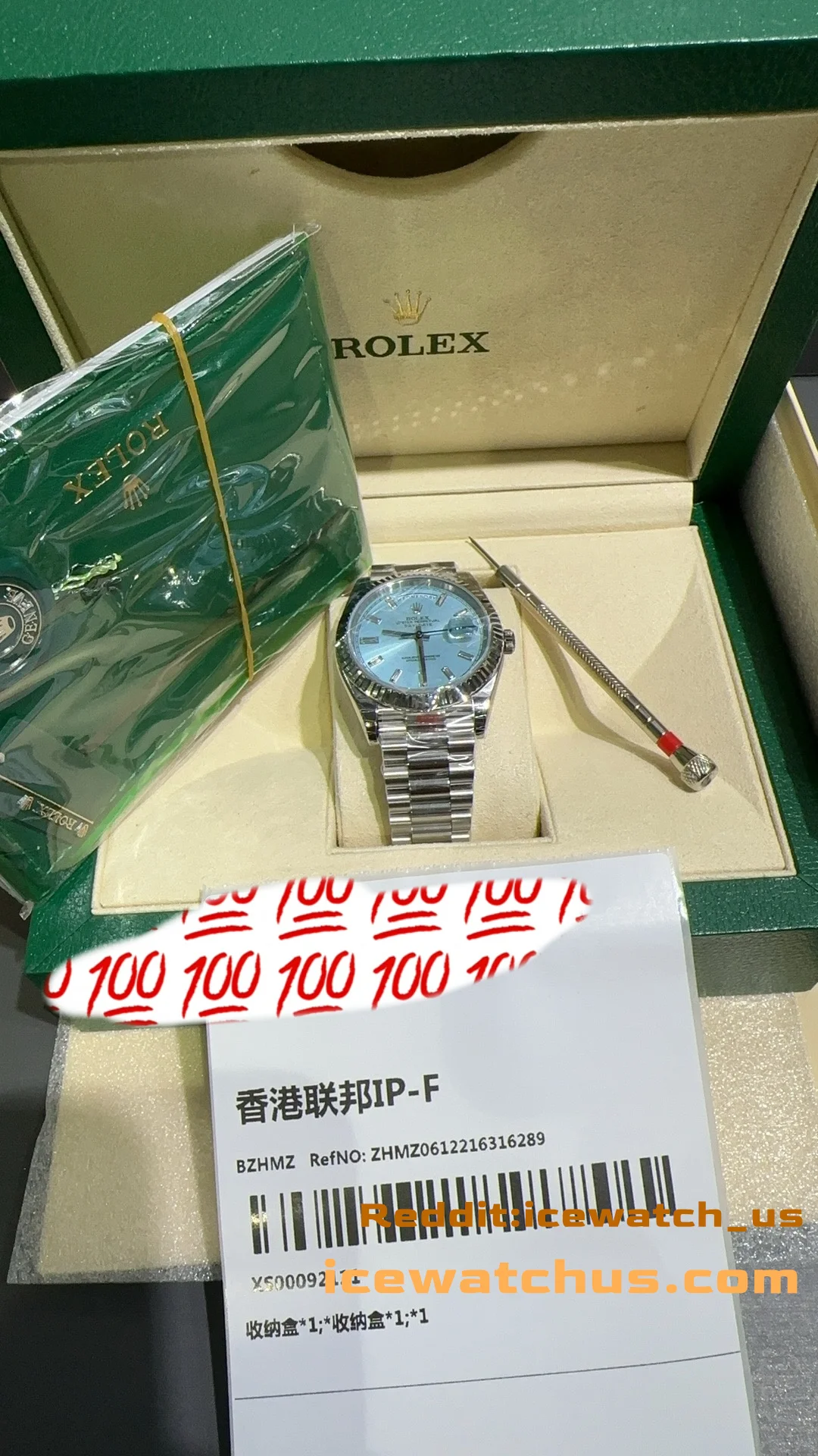 Day-Date Ice Blue Dial Watch