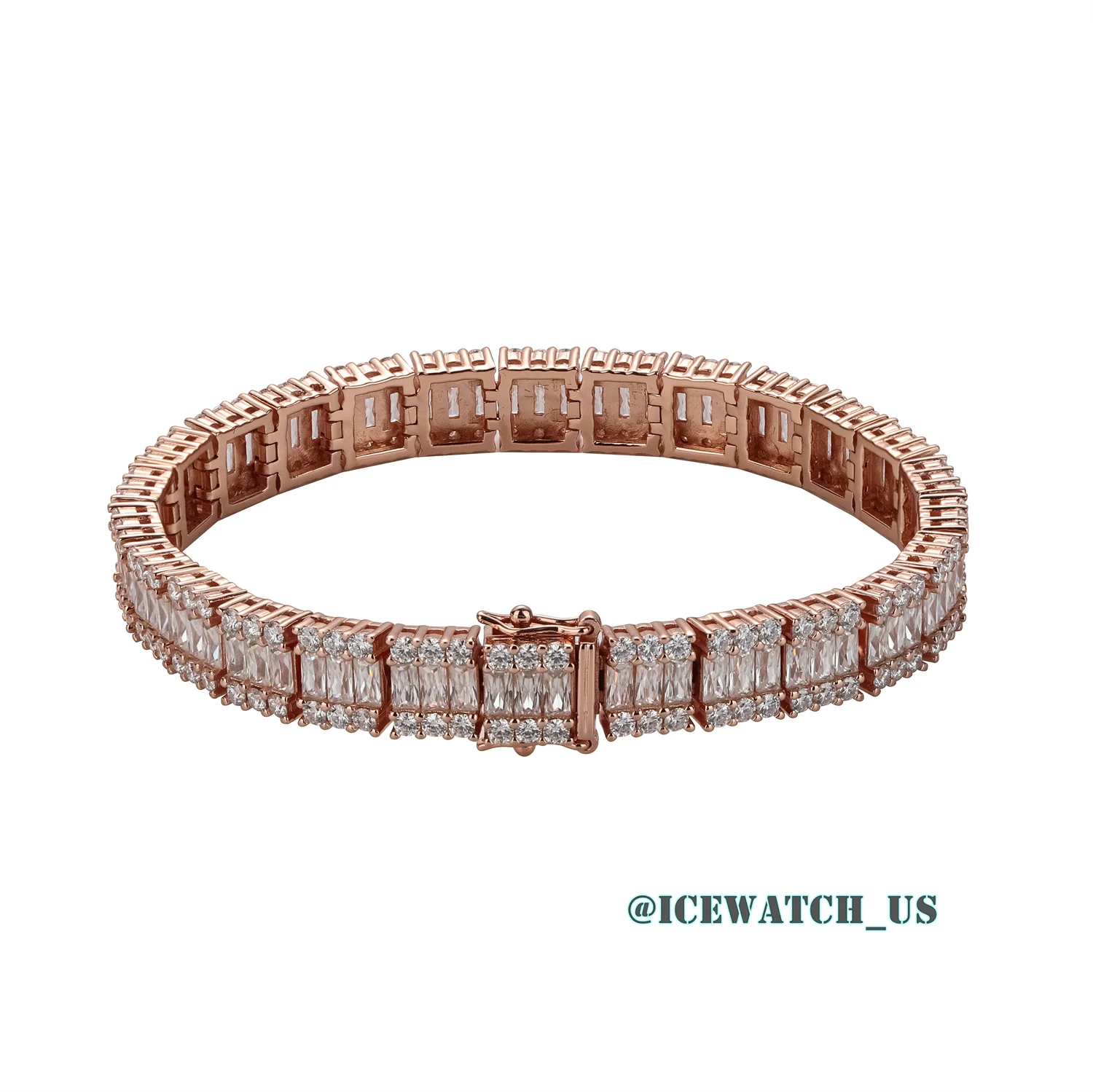 0061 925 Slive Moissanite Bracelets rose gold 8mm 7.25in D641319298 — view 5