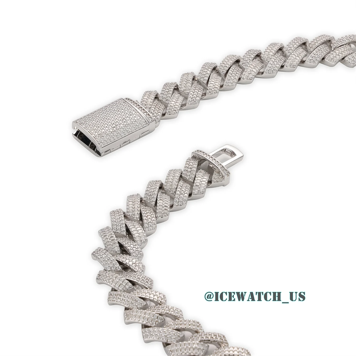 0056 925 Slive Moissanite Cuban Chains white 16mm 20in D1485019293 — view 6