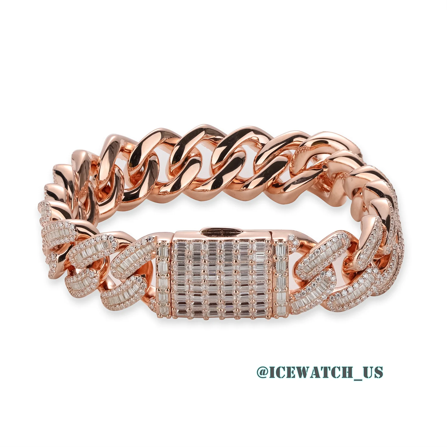 0063 925 Slive Moissanite Bracelets rose gold 14mm 7.25in D810019300 — view 6
