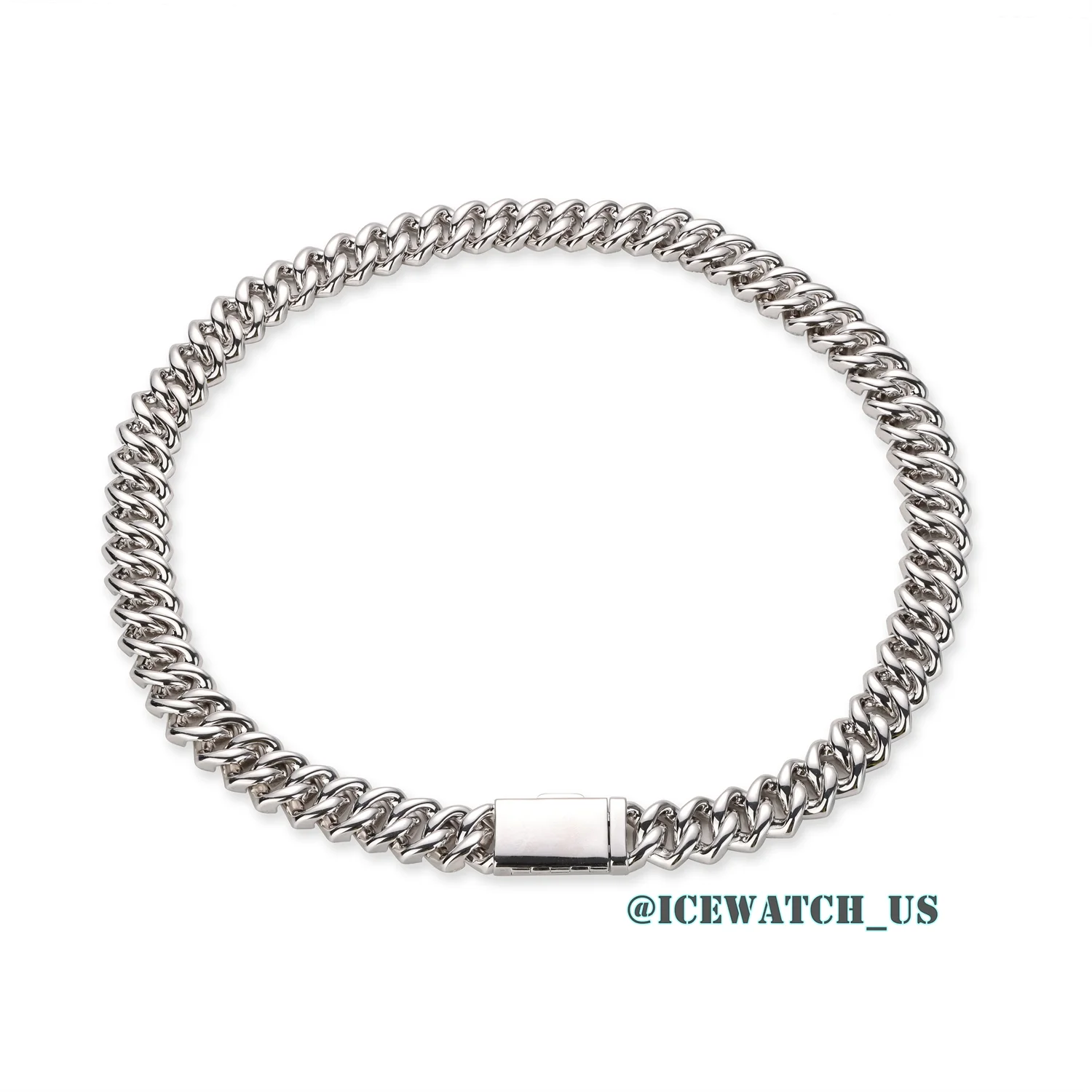 0060 925 Slive Moissanite Cuban Chains white 14mm 18in D1147519297 — view 5