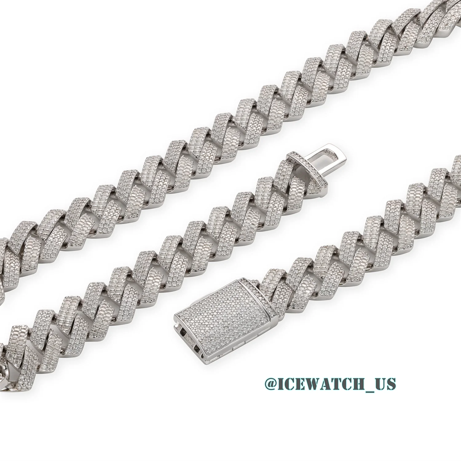 0056 925 Slive Moissanite Cuban Chains white 16mm 20in D1485019293 — view 7