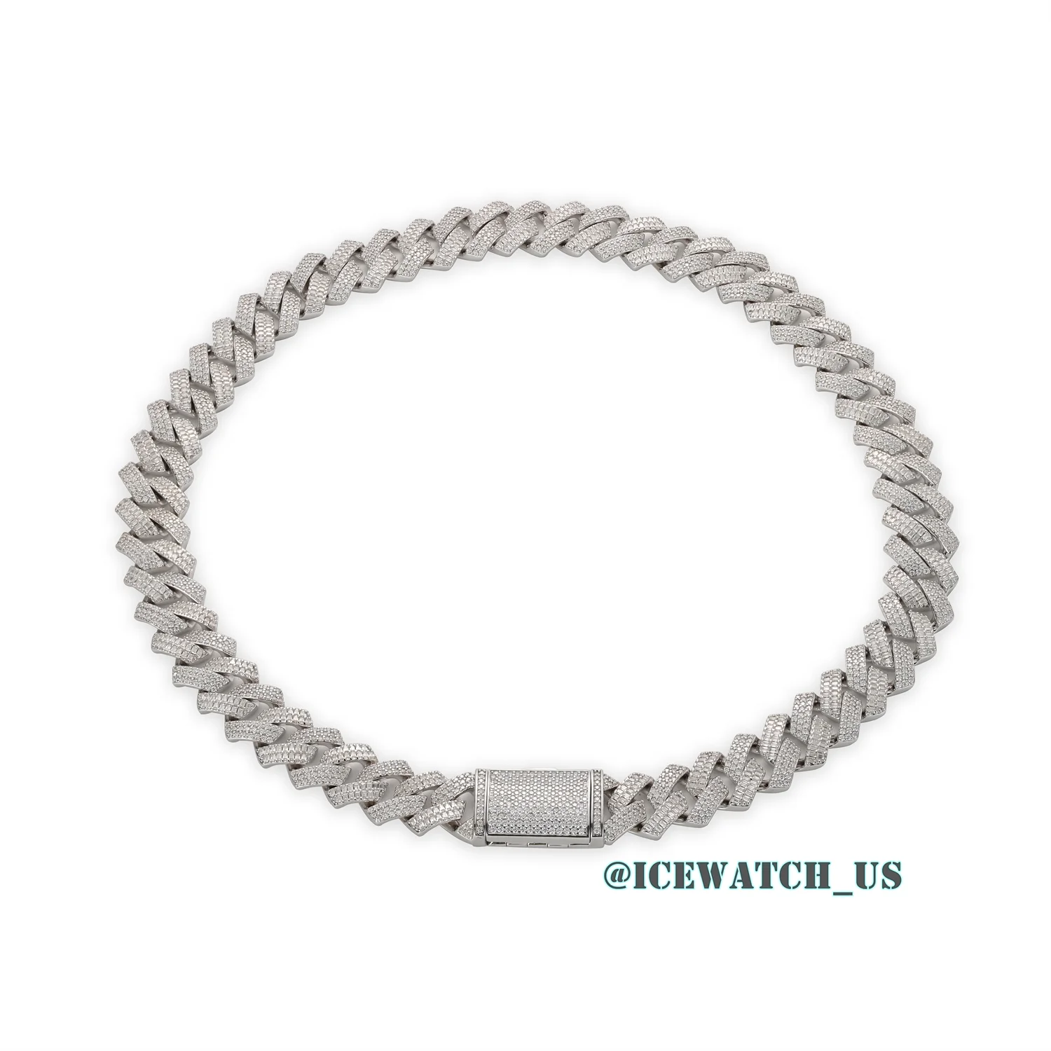 0056 925 Slive Moissanite Cuban Chains white 16mm 20in D1485019293 — view 4