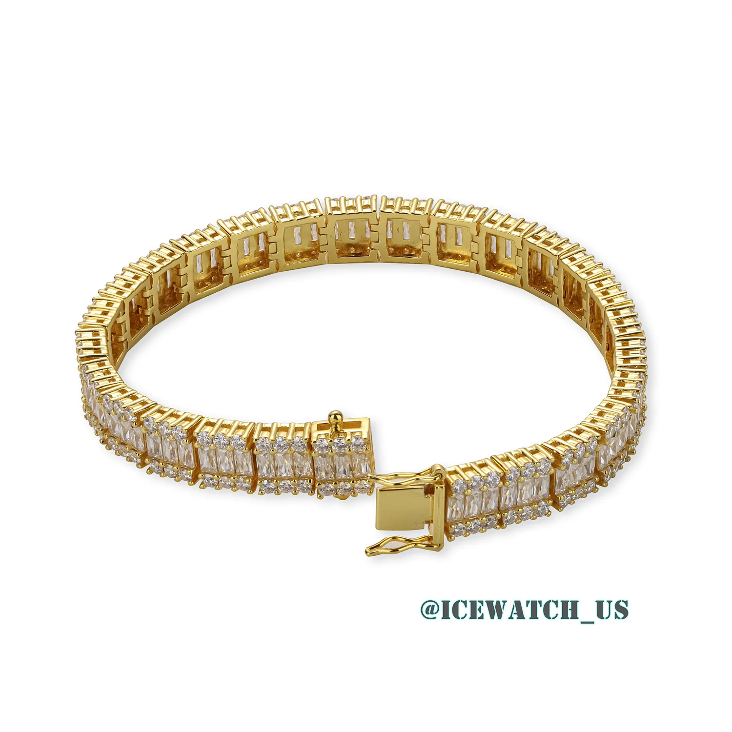 0062 925 Slive Moissanite Bracelets yellow gold 8mm 7.25in D641319299 — view 4