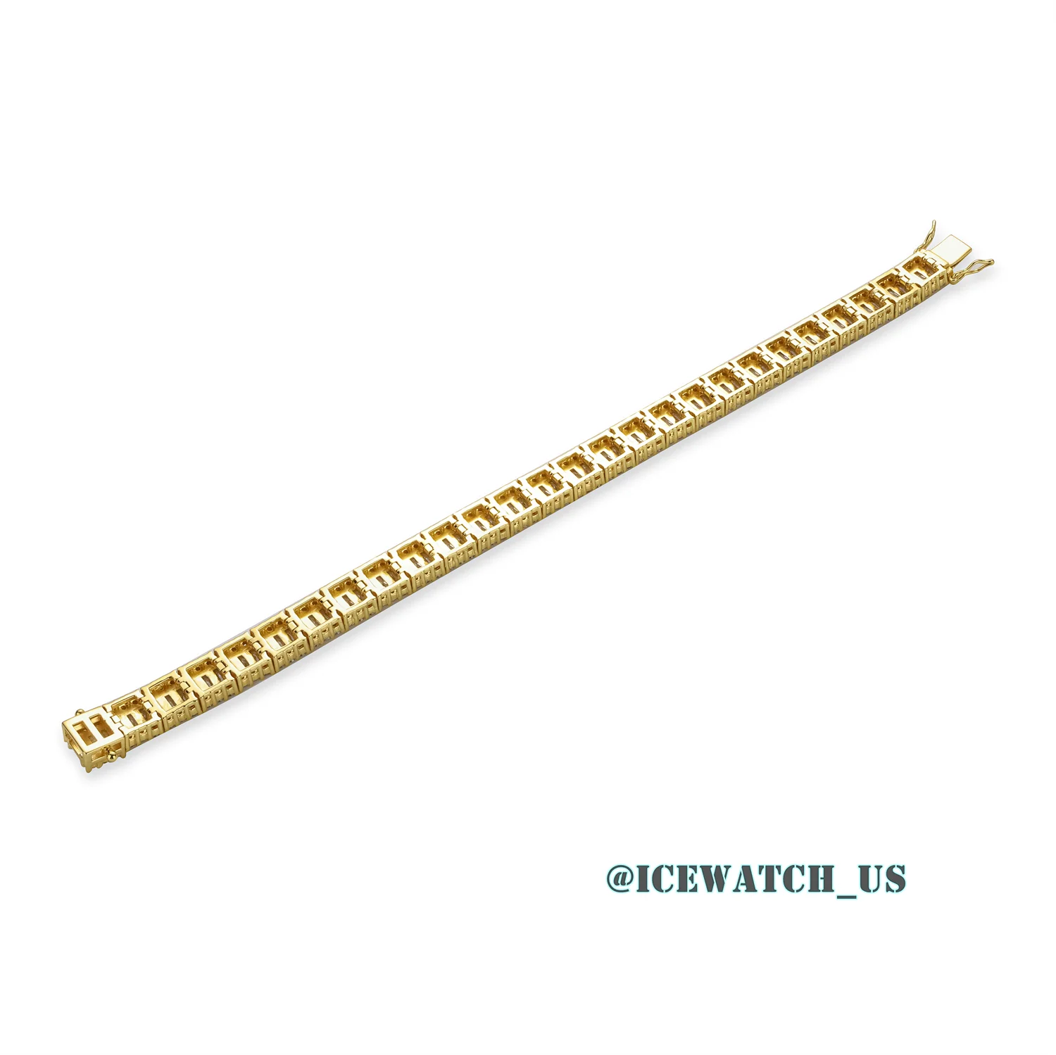 0062 925 Slive Moissanite Bracelets yellow gold 8mm 7.25in D641319299 — view 6