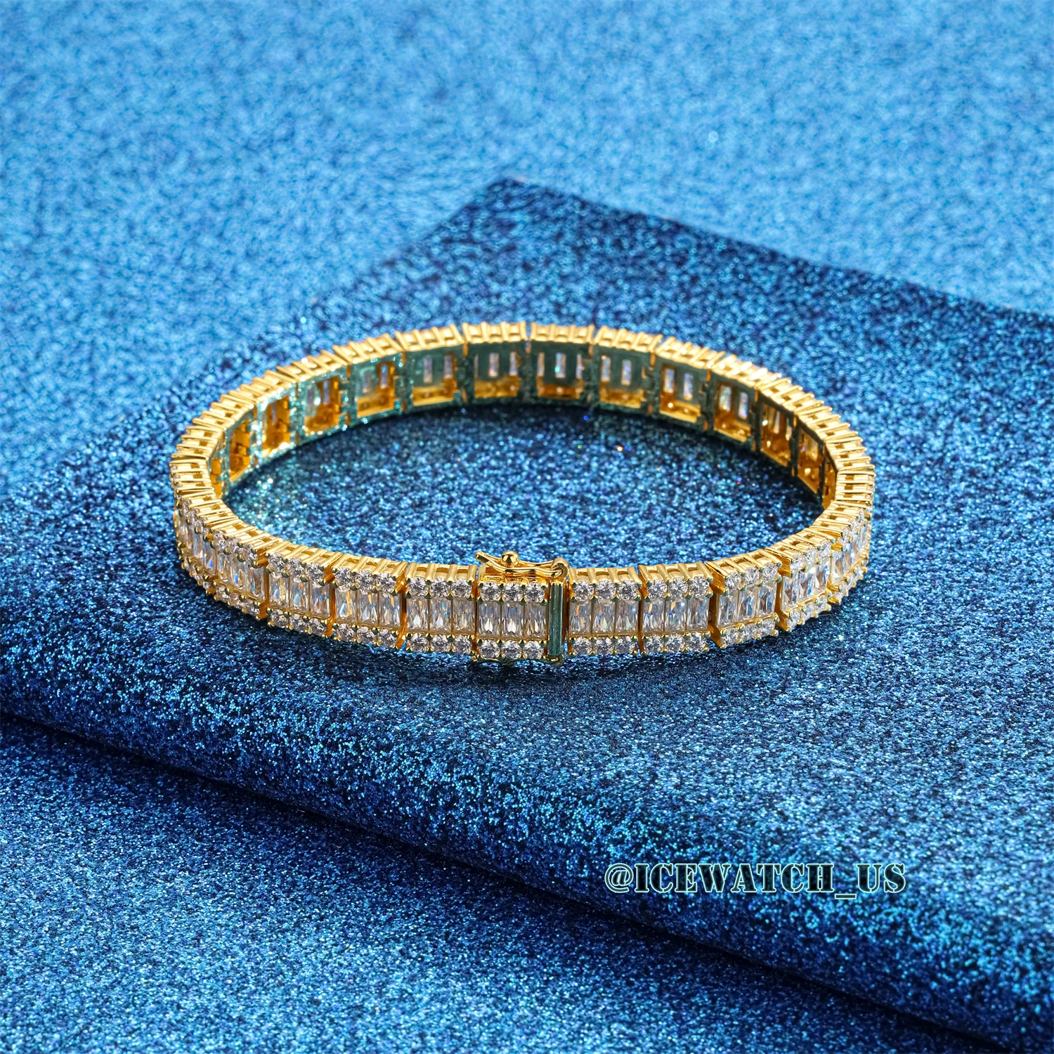 0062 925 Slive Moissanite Bracelets yellow gold 8mm 7.25in D641319299