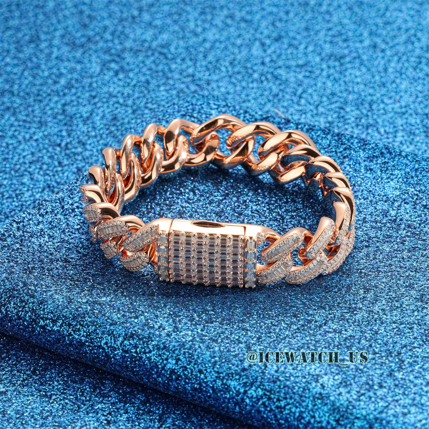 0063 925 Slive Moissanite Bracelets rose gold 14mm 7.25in D810019300