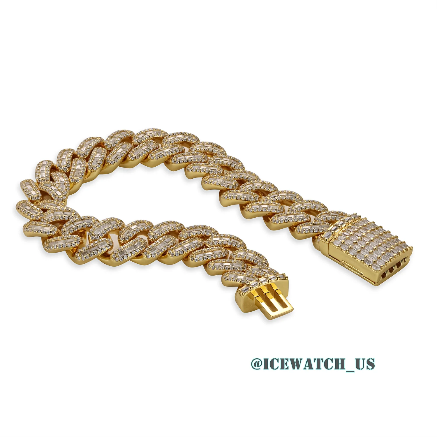 0064 925 Slive Moissanite Bracelets yellow gold 12mm 7.25in D668319301 — view 8