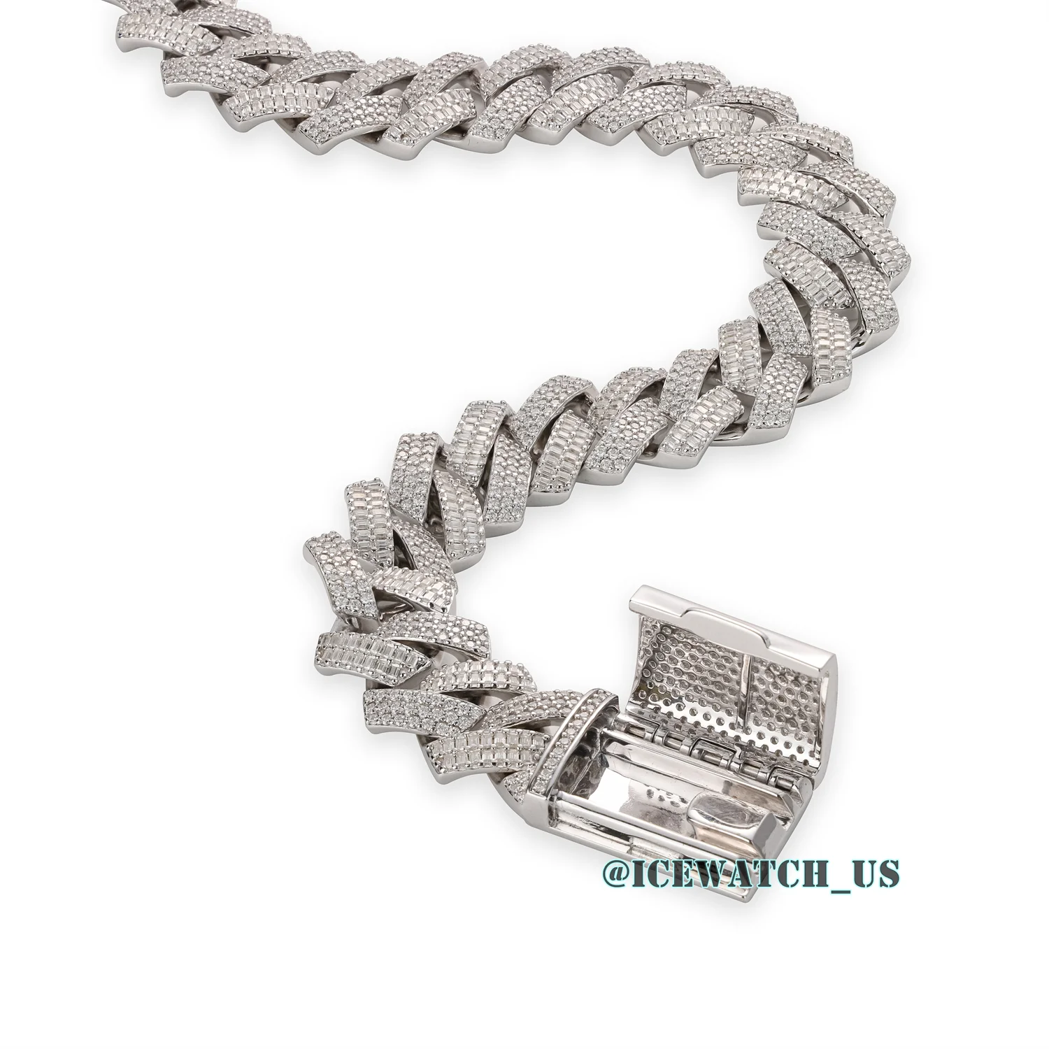 0056 925 Slive Moissanite Cuban Chains white 16mm 20in D1485019293 — view 8