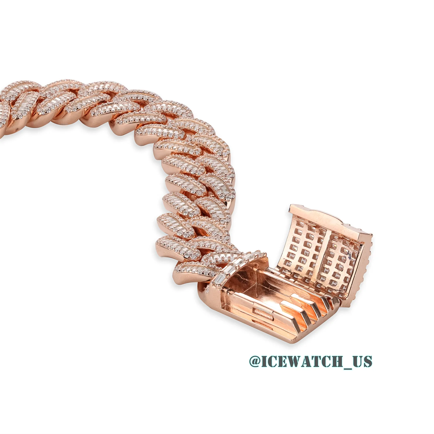 0063 925 Slive Moissanite Bracelets rose gold 14mm 7.25in D810019300 — view 7