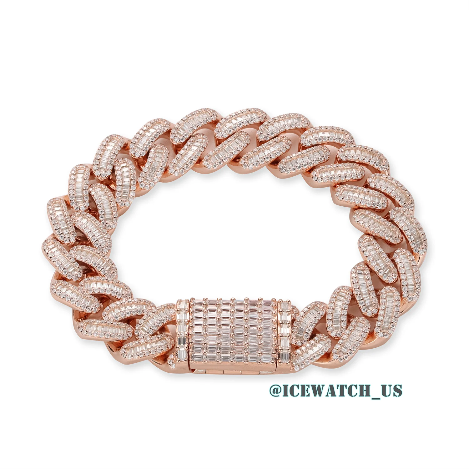0063 925 Slive Moissanite Bracelets rose gold 14mm 7.25in D810019300 — view 4