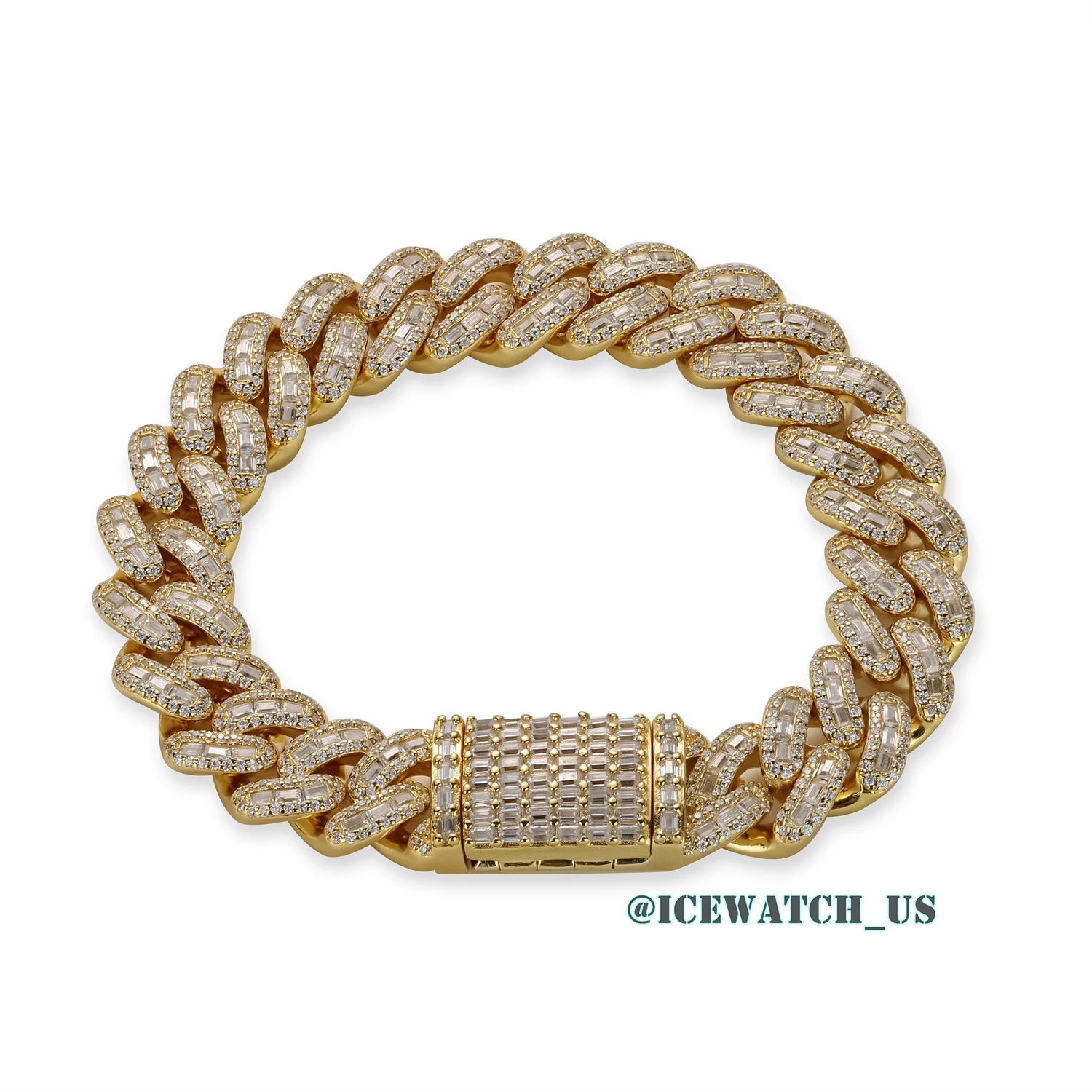 0064 925 Slive Moissanite Bracelets yellow gold 12mm 7.25in D668319301 — view 5
