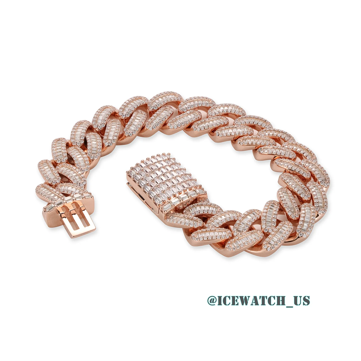 0063 925 Slive Moissanite Bracelets rose gold 14mm 7.25in D810019300 — view 8
