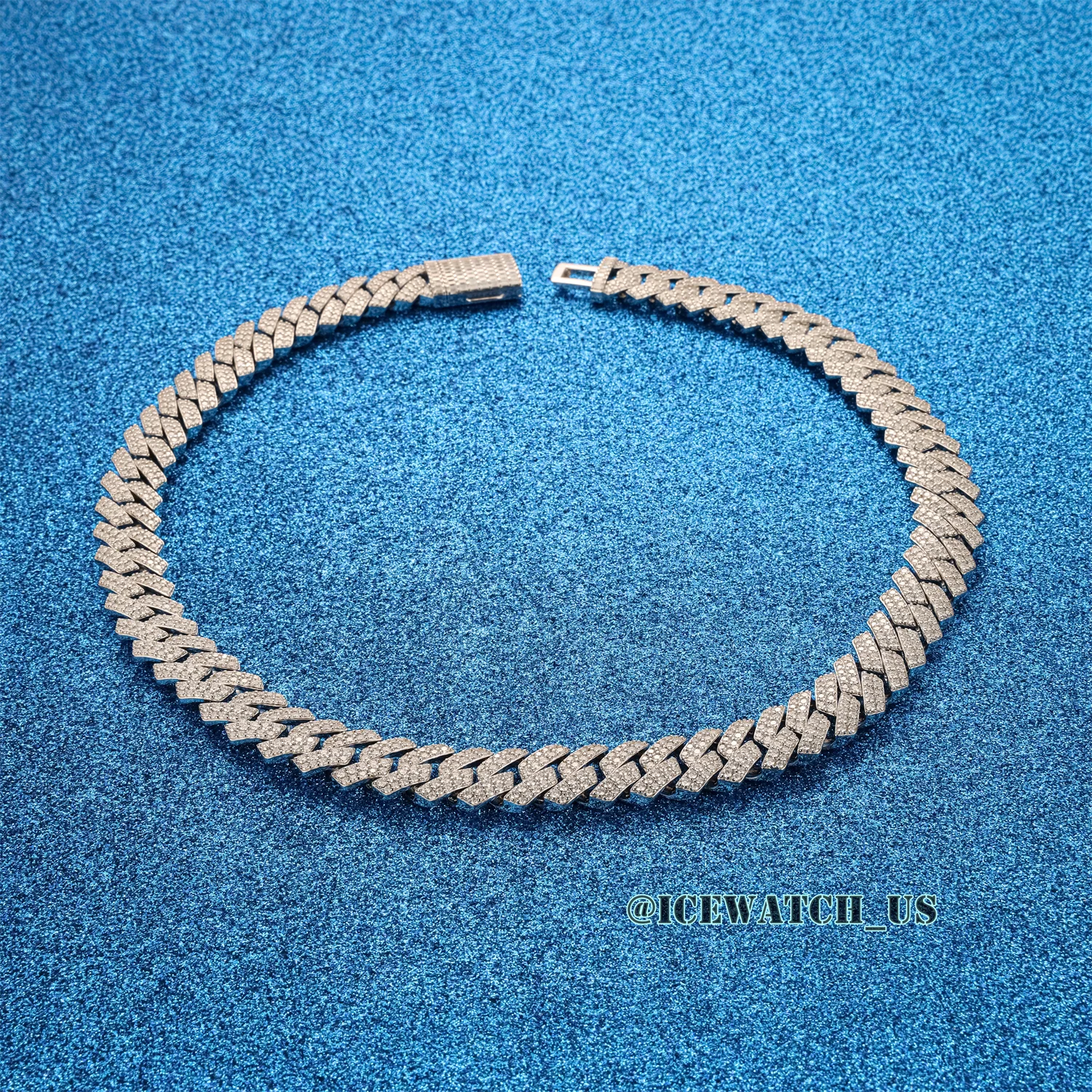 0060 925 Slive Moissanite Cuban Chains white 14mm 18in D1147519297 — view 2