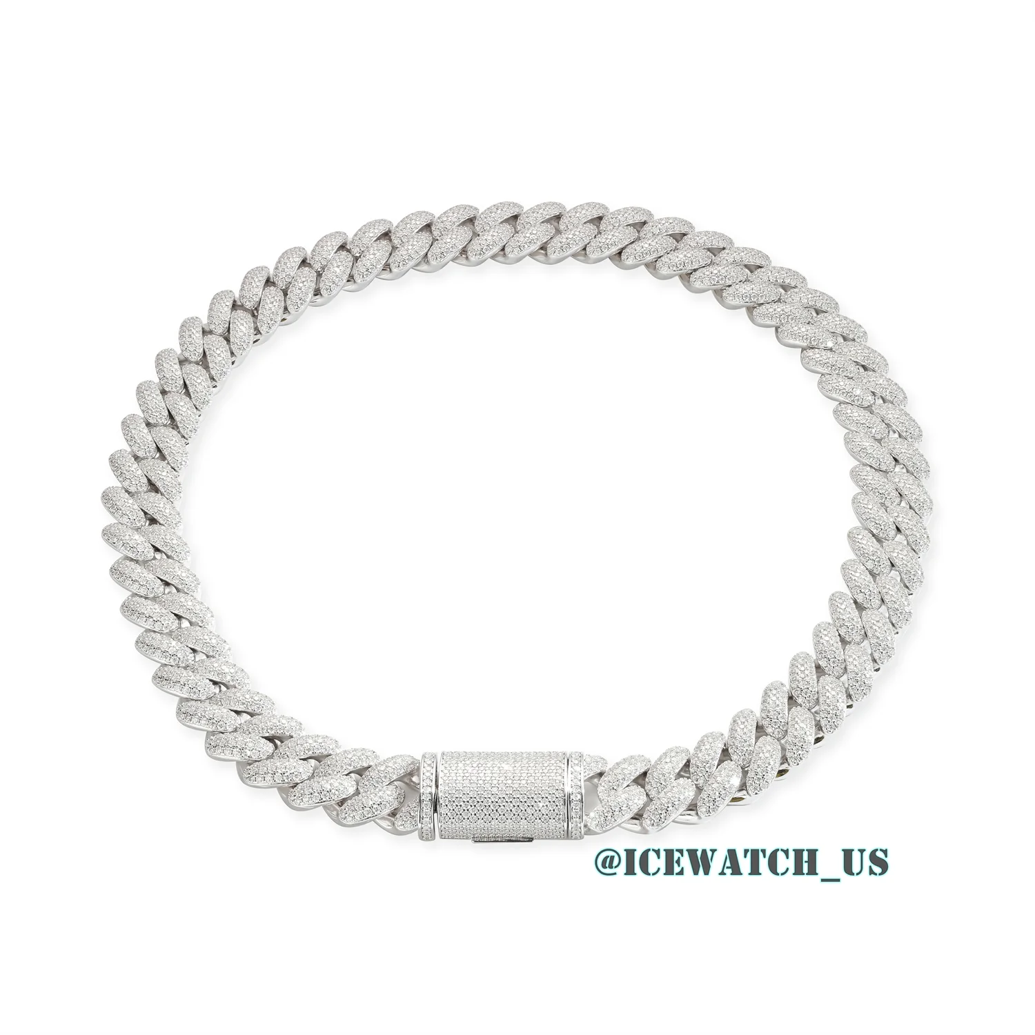 0058 925 Slive Moissanite Cuban Chains white 18mm 21in D1215019295 — view 4