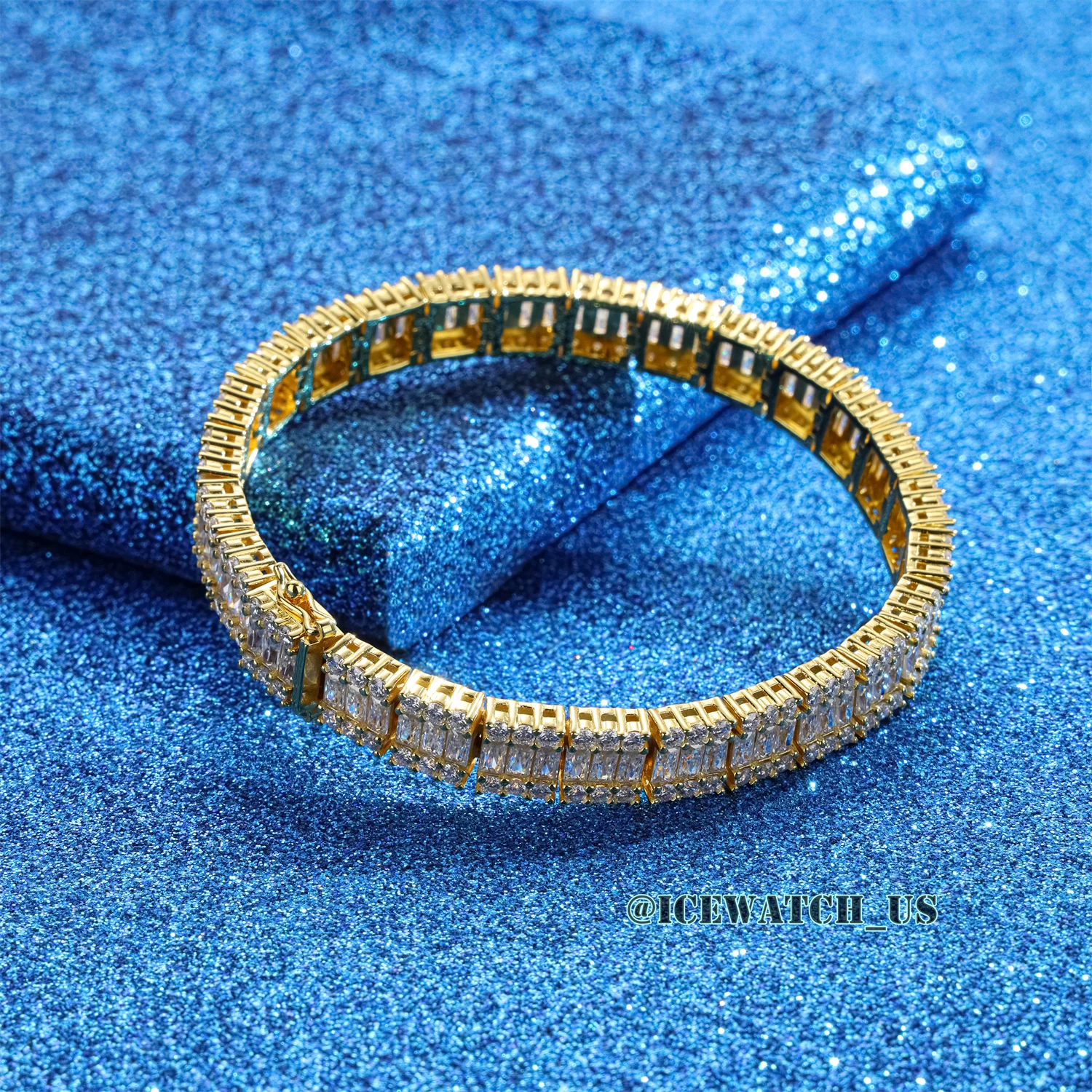 0062 925 Slive Moissanite Bracelets yellow gold 8mm 7.25in D641319299 — view 3
