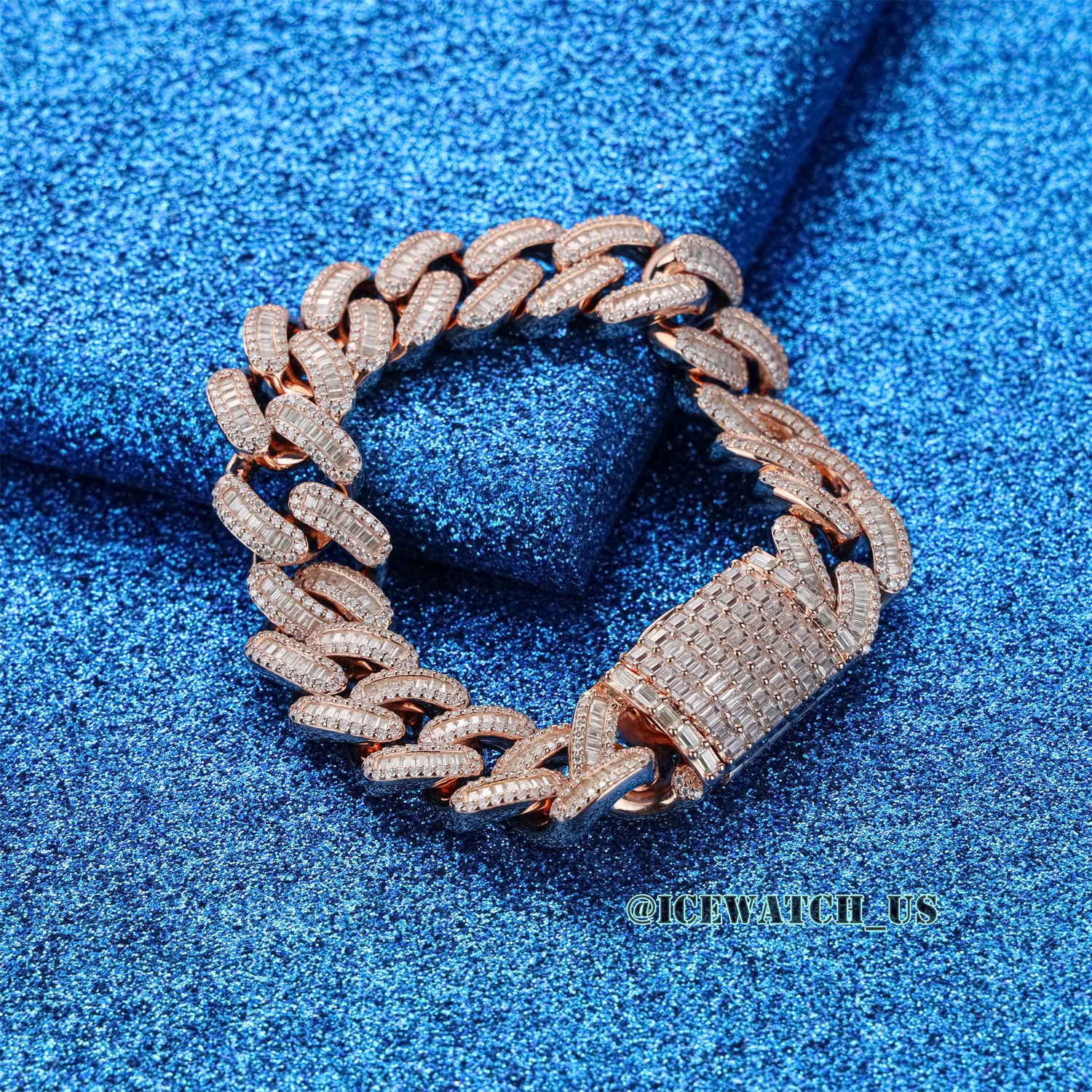 0063 925 Slive Moissanite Bracelets rose gold 14mm 7.25in D810019300 — view 2
