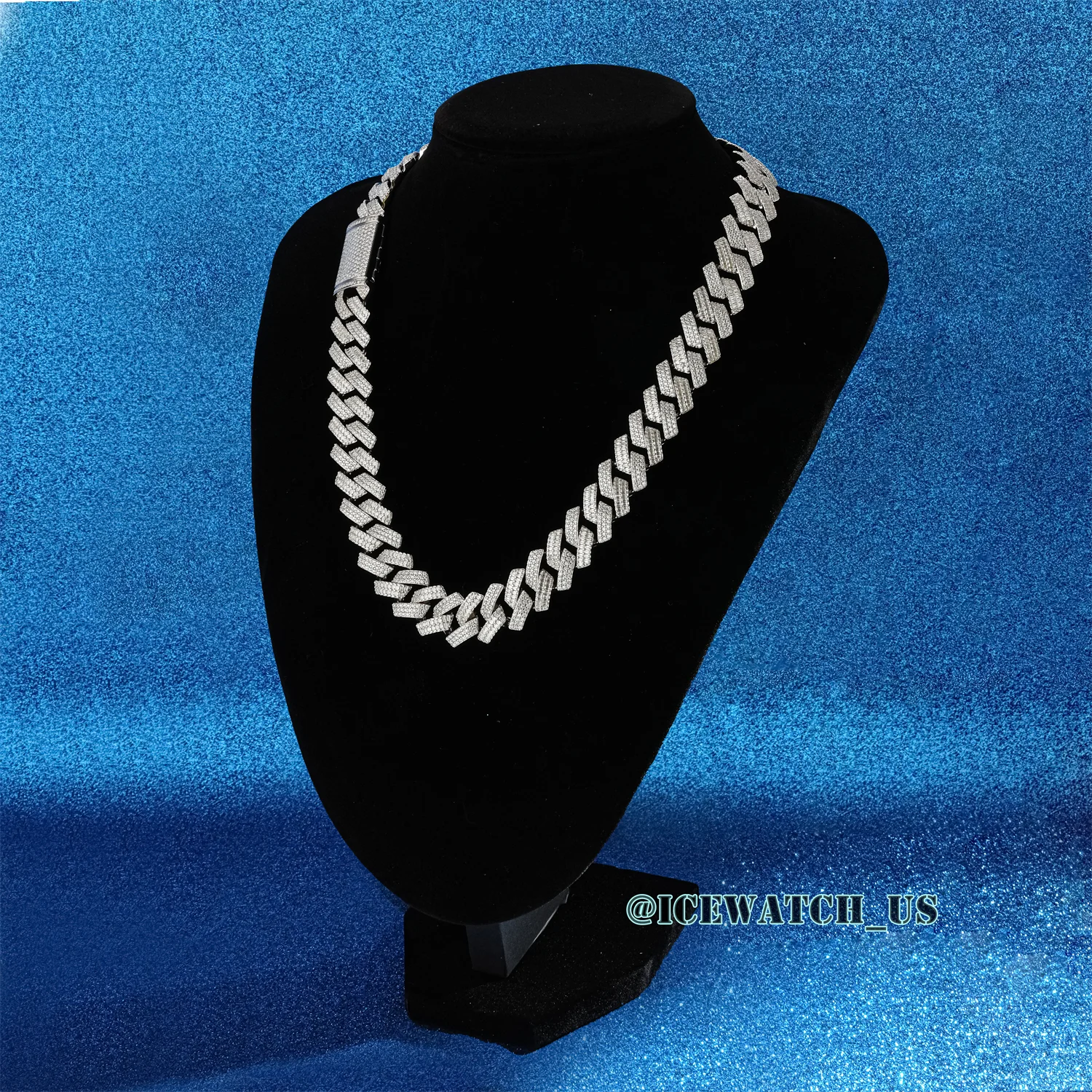 0056 925 Slive Moissanite Cuban Chains white 16mm 20in D1485019293