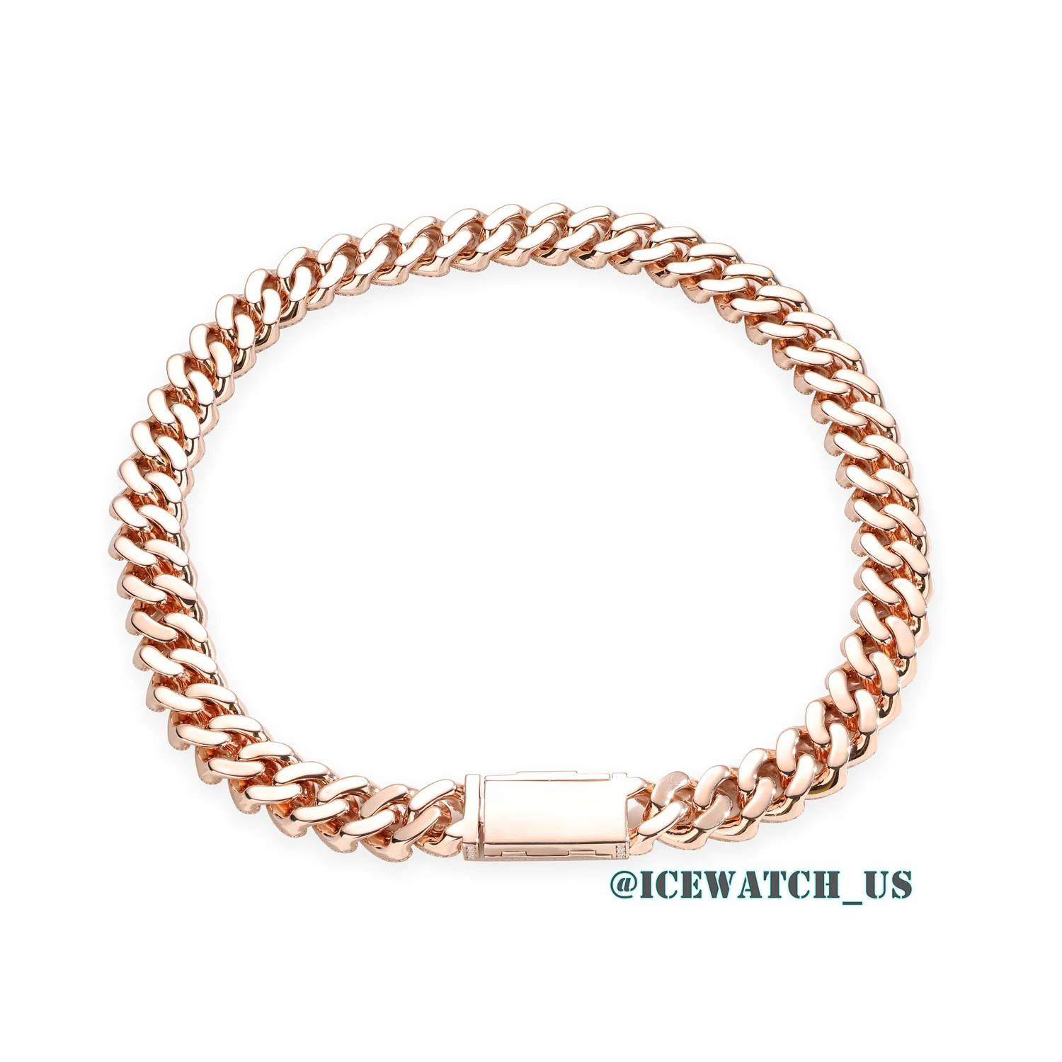 0057 925 Slive Moissanite Cuban Chains rose gold 18mm 21in D1282519294 — view 5