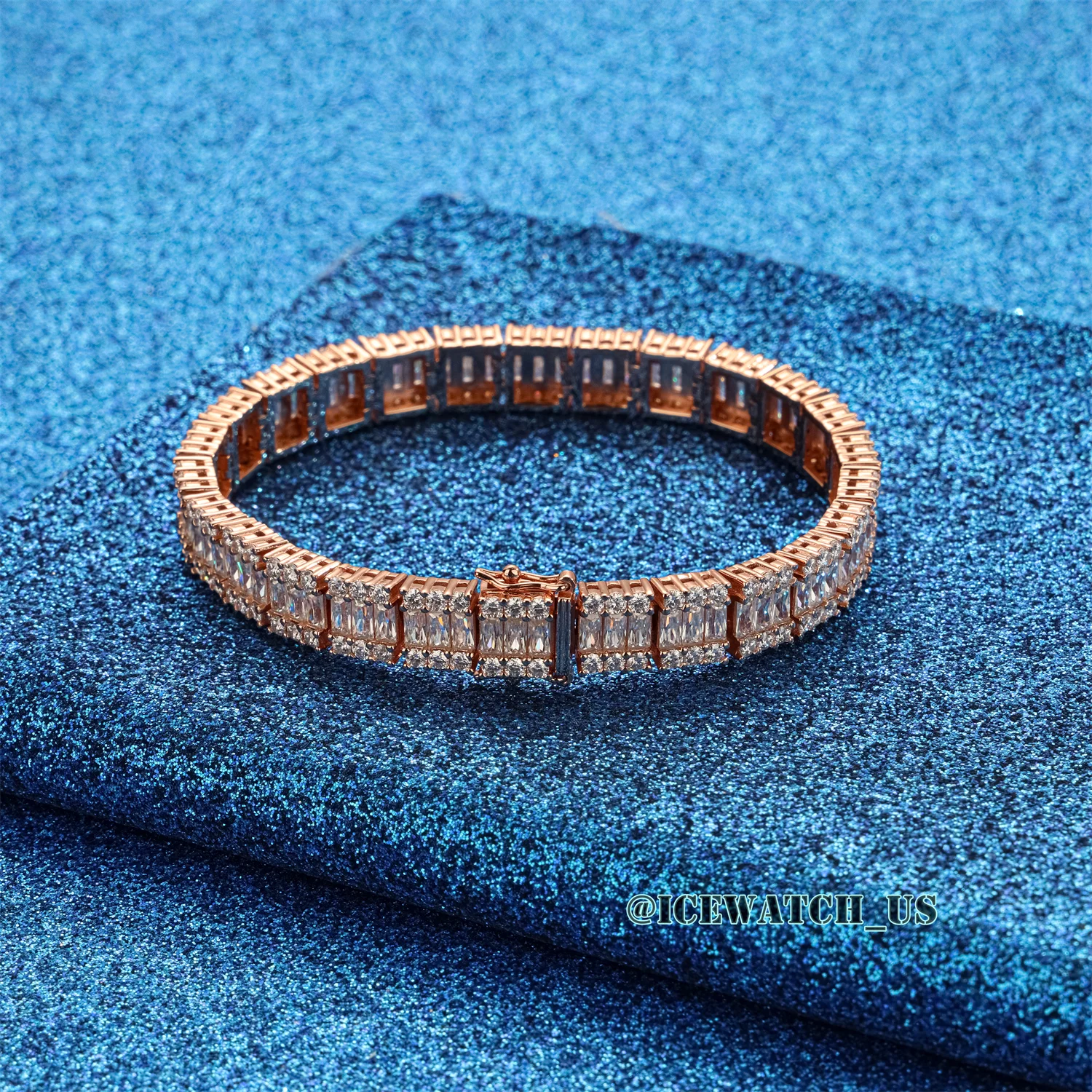 0061 925 Slive Moissanite Bracelets rose gold 8mm 7.25in D641319298