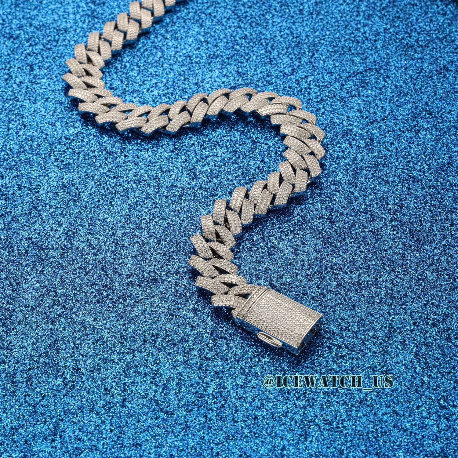 0056 925 Slive Moissanite Cuban Chains white 16mm 20in D1485019293 — view 2
