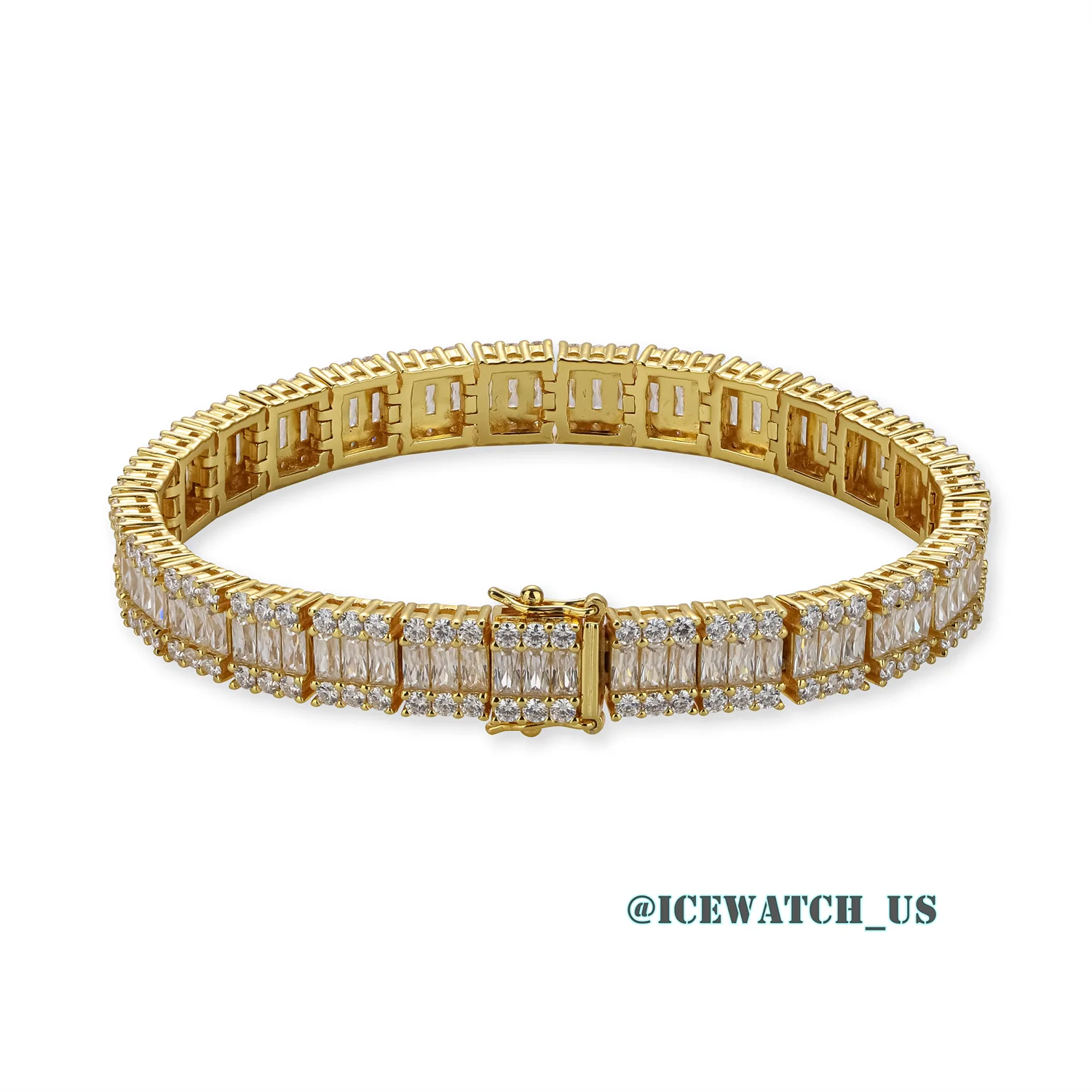 0062 925 Slive Moissanite Bracelets yellow gold 8mm 7.25in D641319299 — view 5