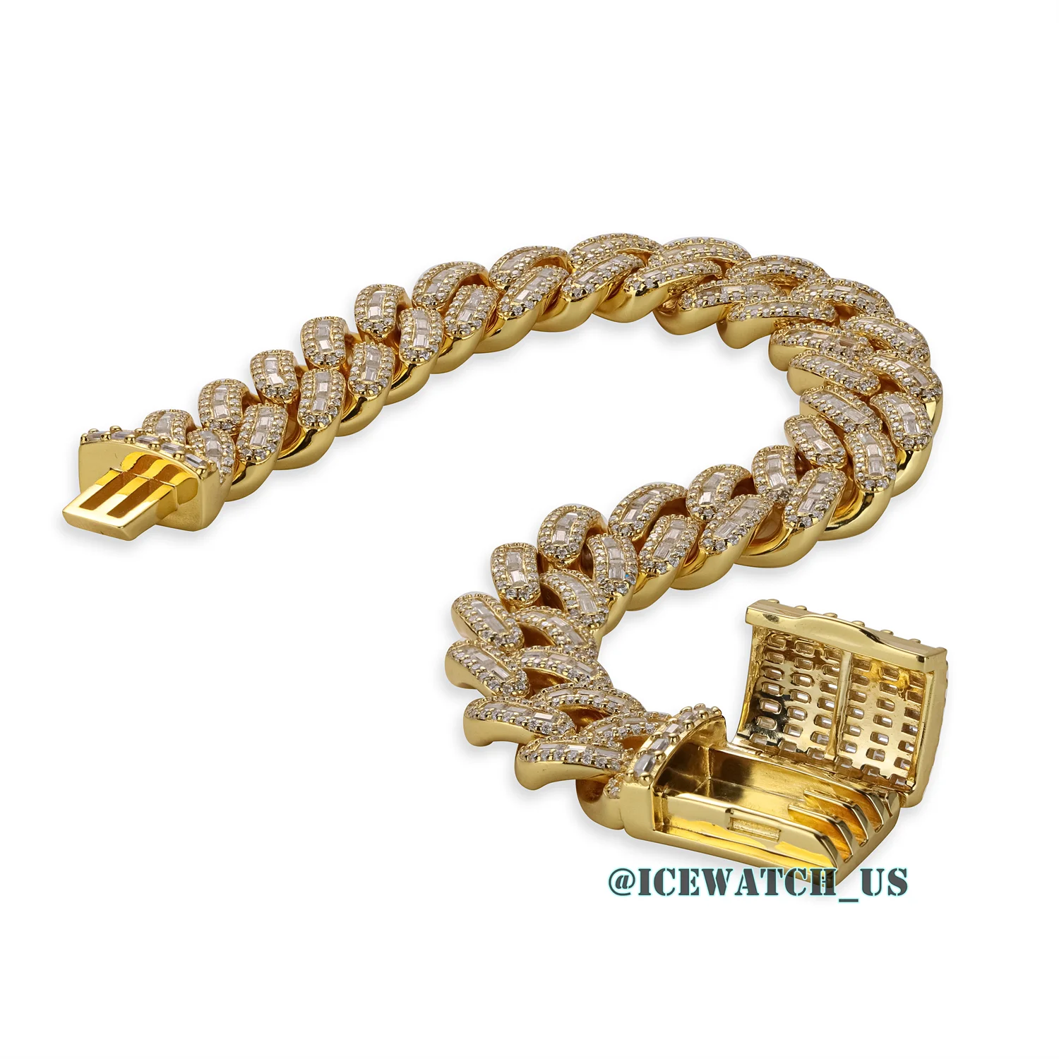 0064 925 Slive Moissanite Bracelets yellow gold 12mm 7.25in D668319301 — view 7