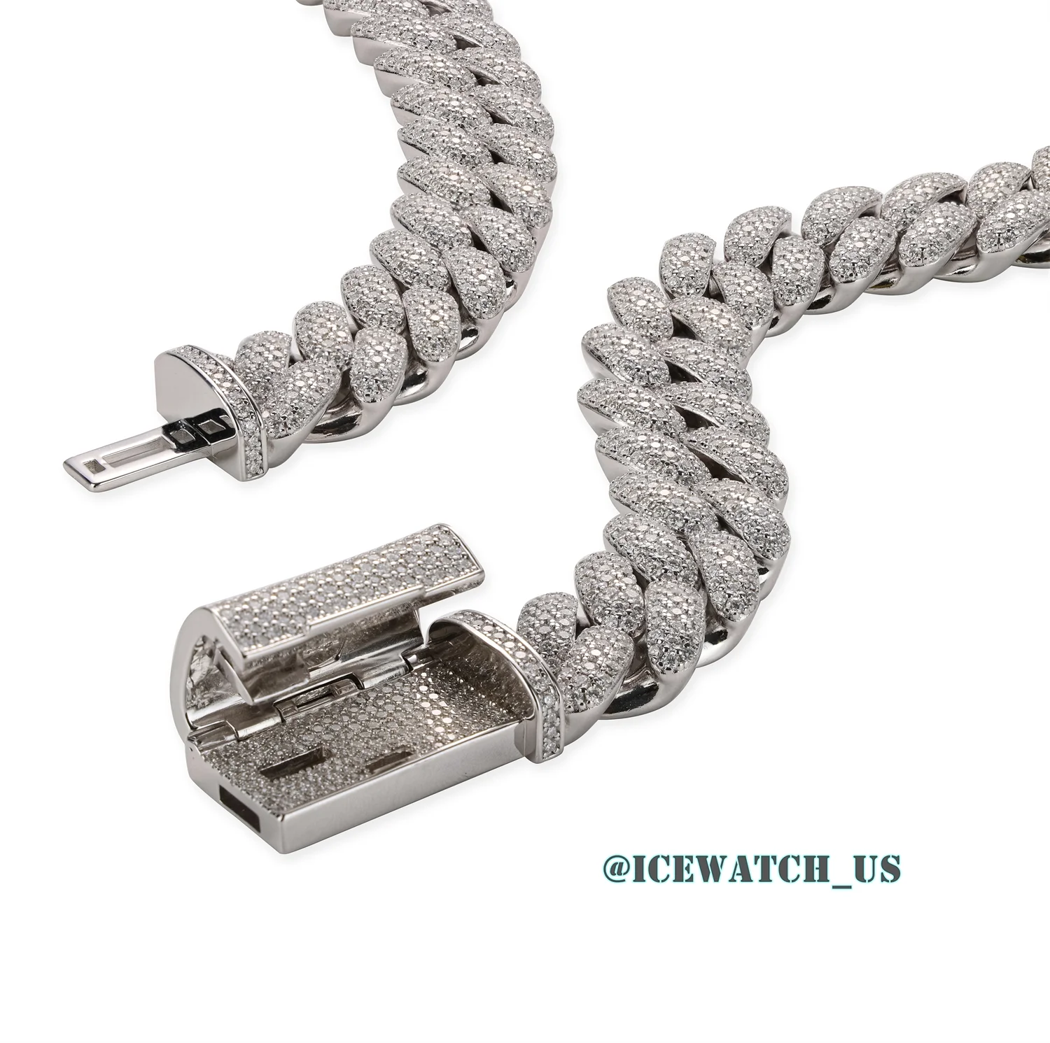 0058 925 Slive Moissanite Cuban Chains white 18mm 21in D1215019295 — view 6