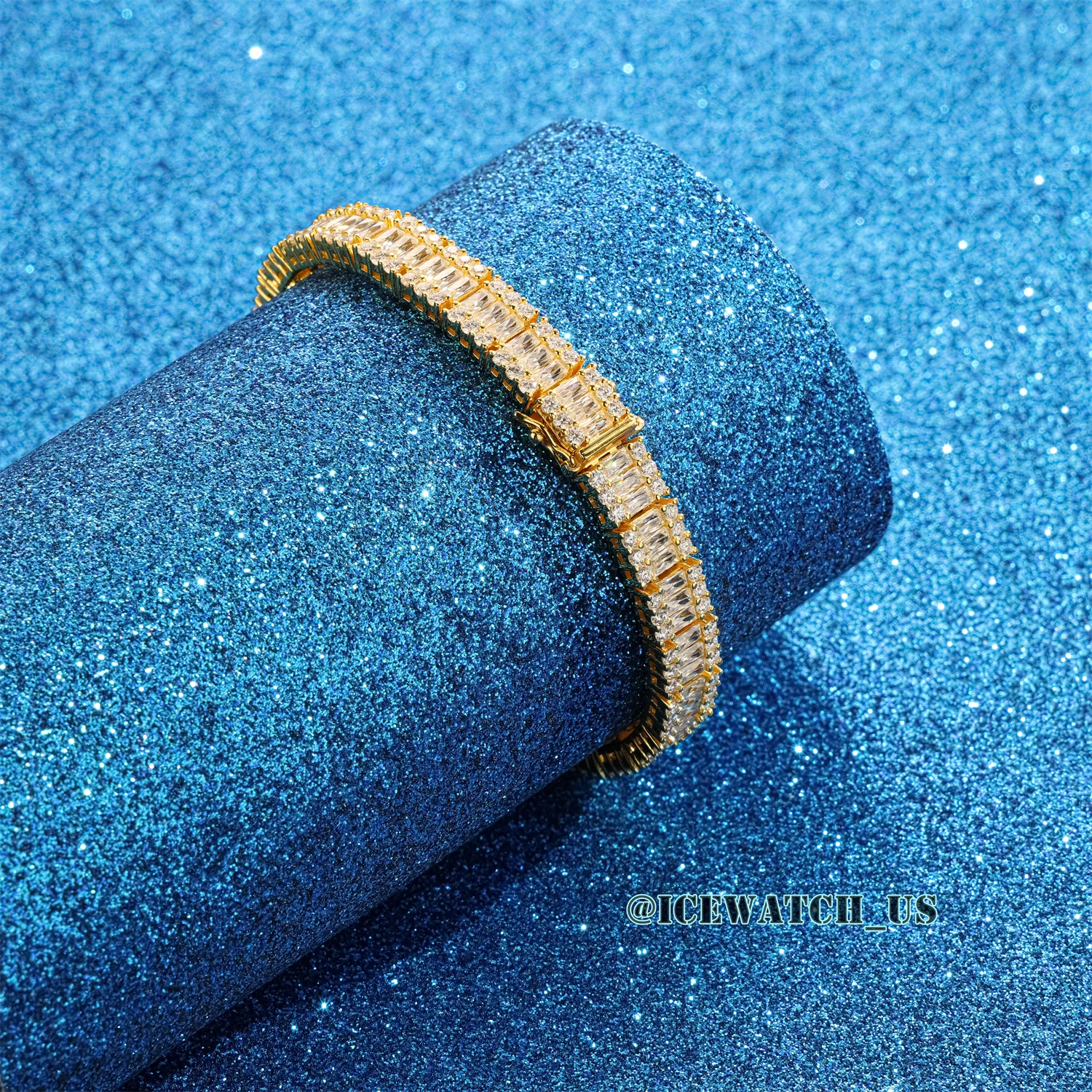0062 925 Slive Moissanite Bracelets yellow gold 8mm 7.25in D641319299 — view 2