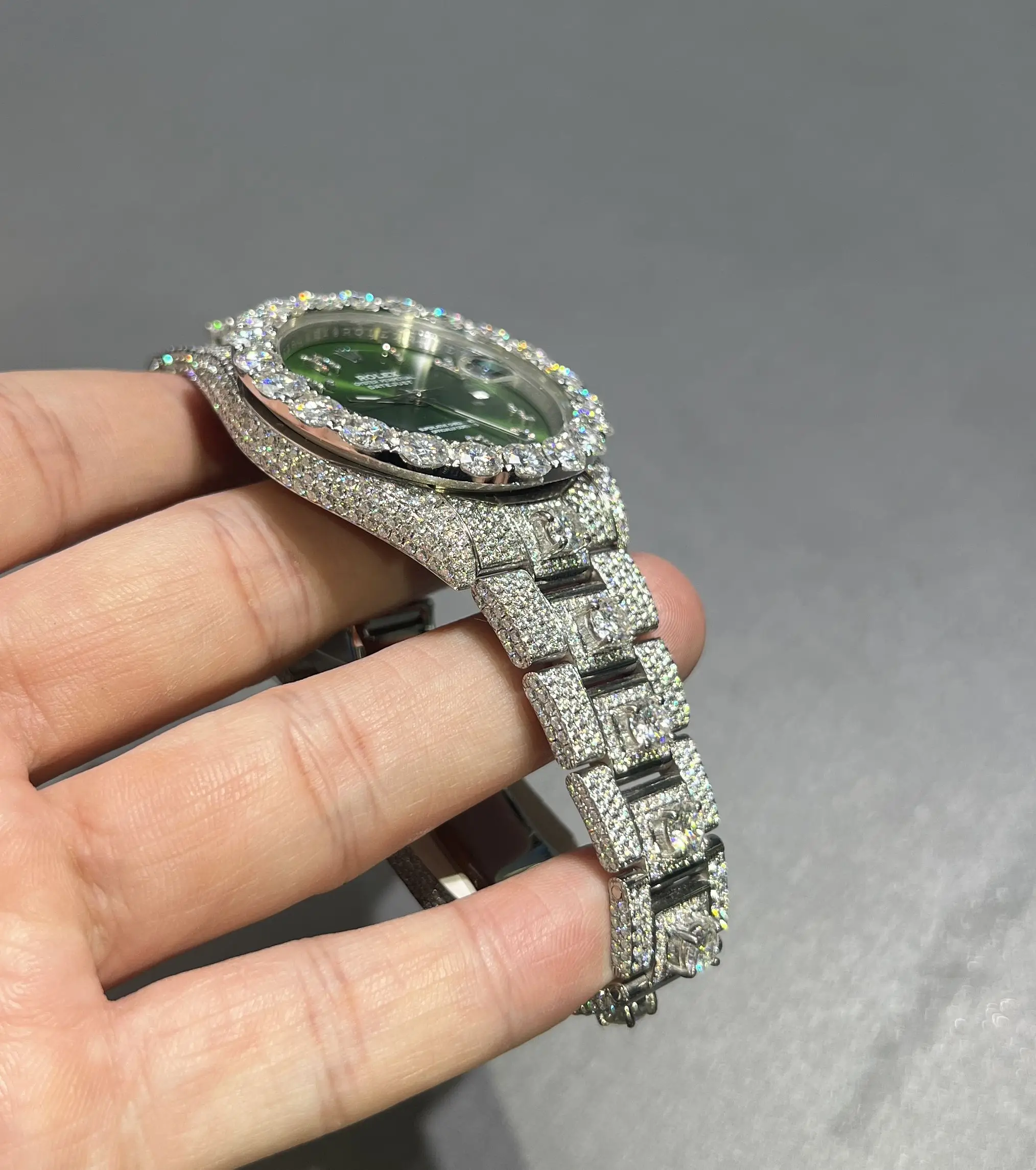Datejust Icedout Watch with Green Arabic Dial D1215019310 — view 4