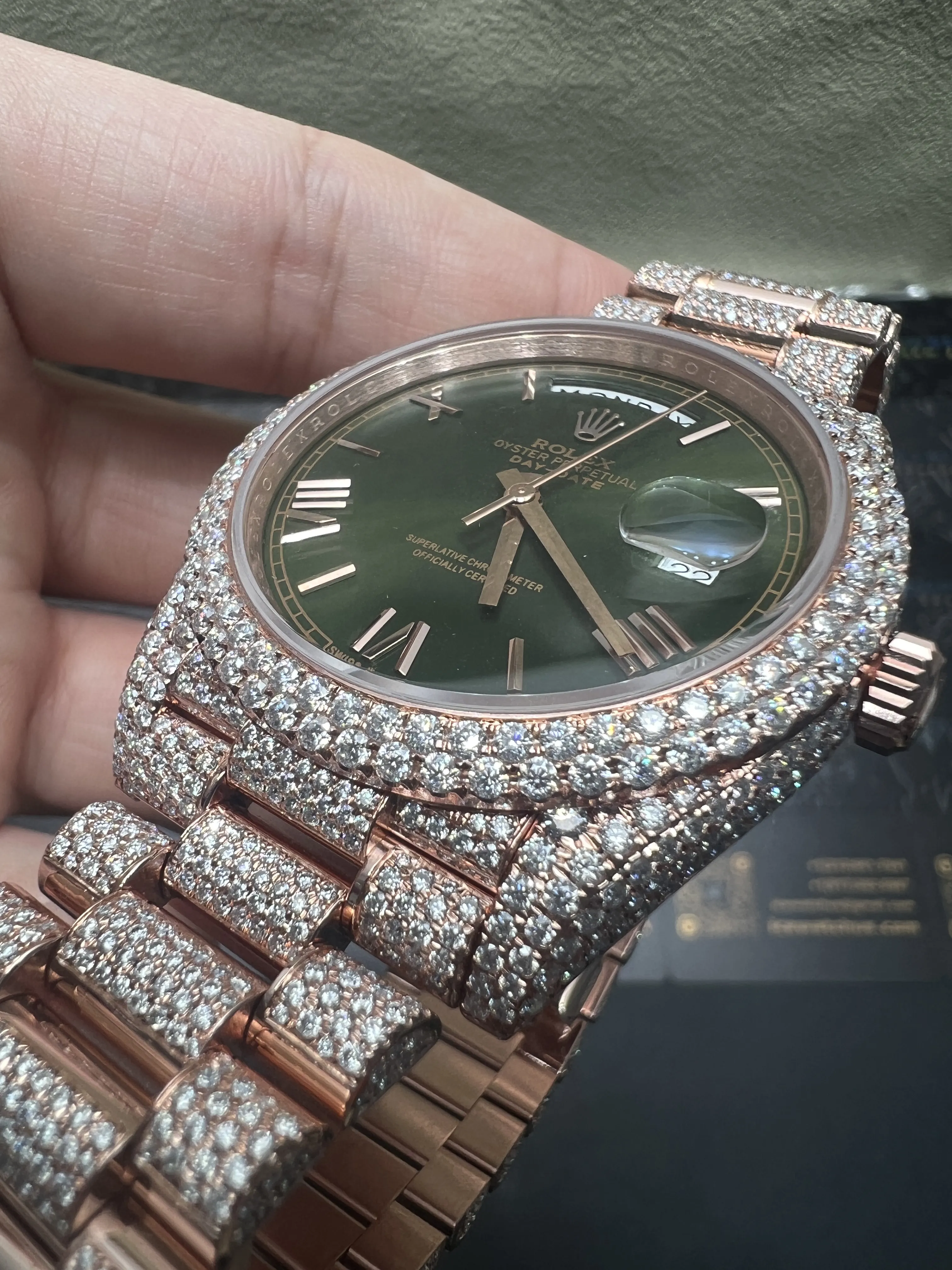 Day-Date Icedout Watch with Olive Green Dial D1147519302 — view 9