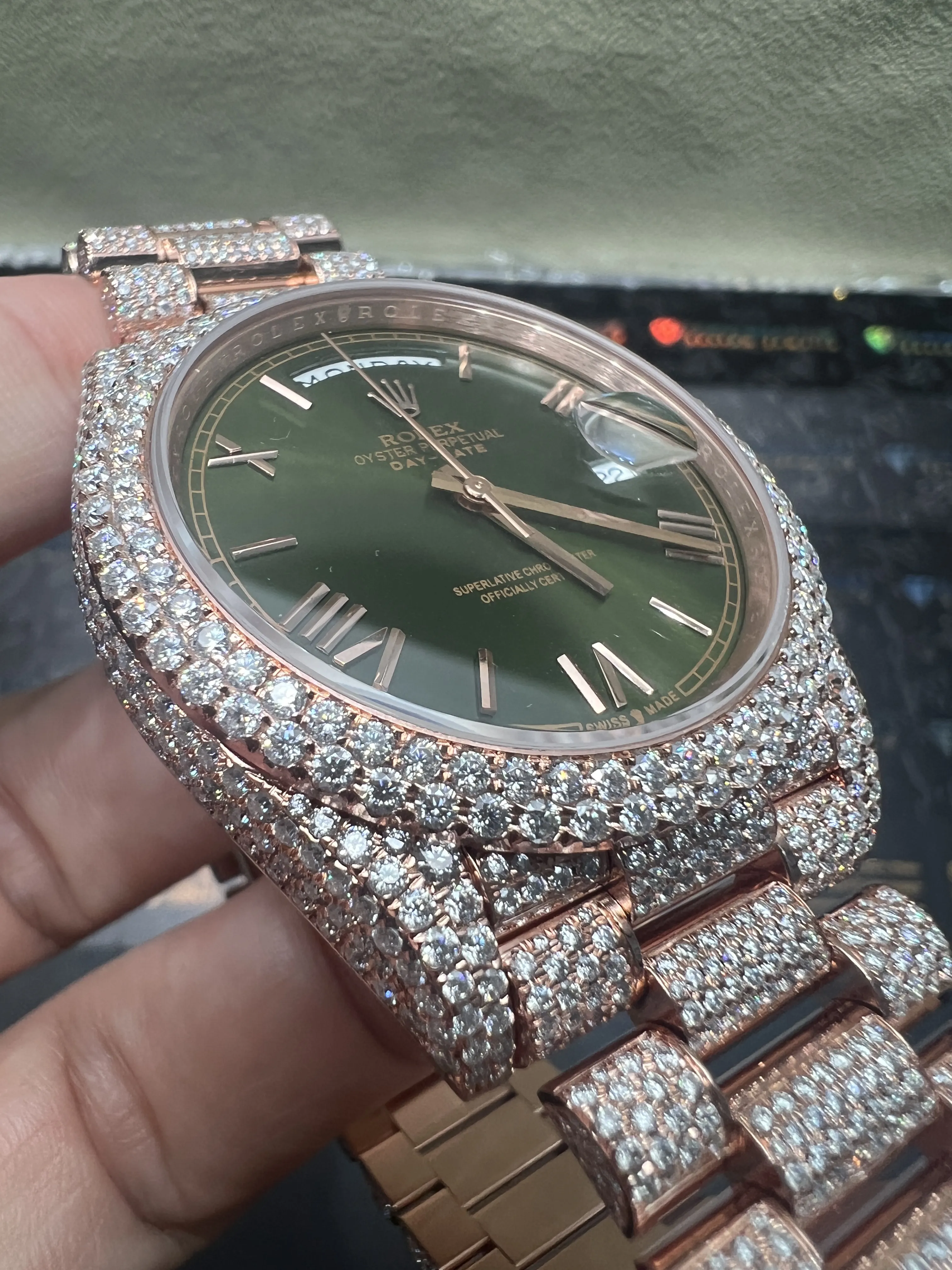 Day-Date Icedout Watch with Olive Green Dial D1147519302 — view 8