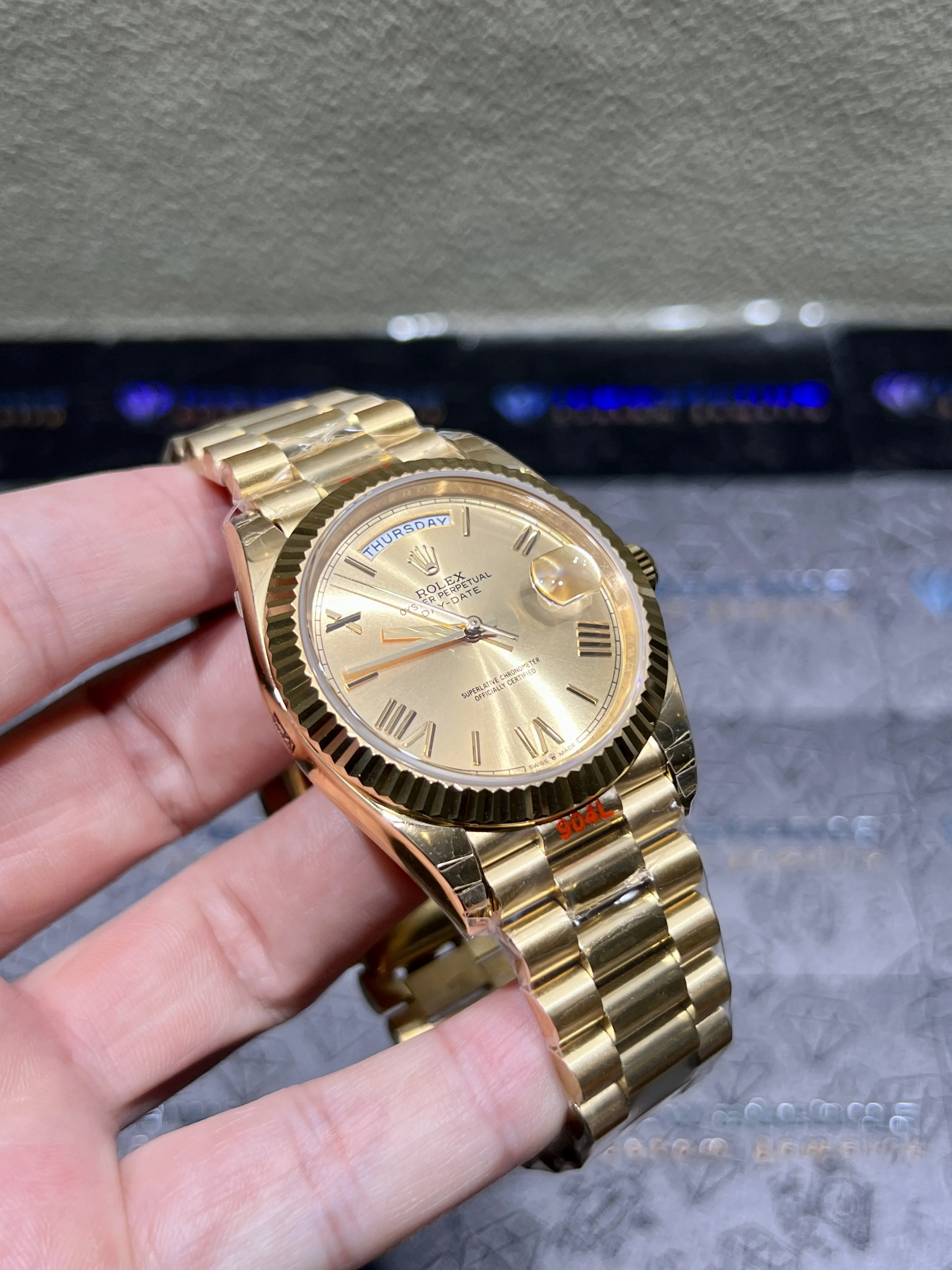 Day-Date 40mm Gold Dial Roman Marker Watch D417219320 — view 3