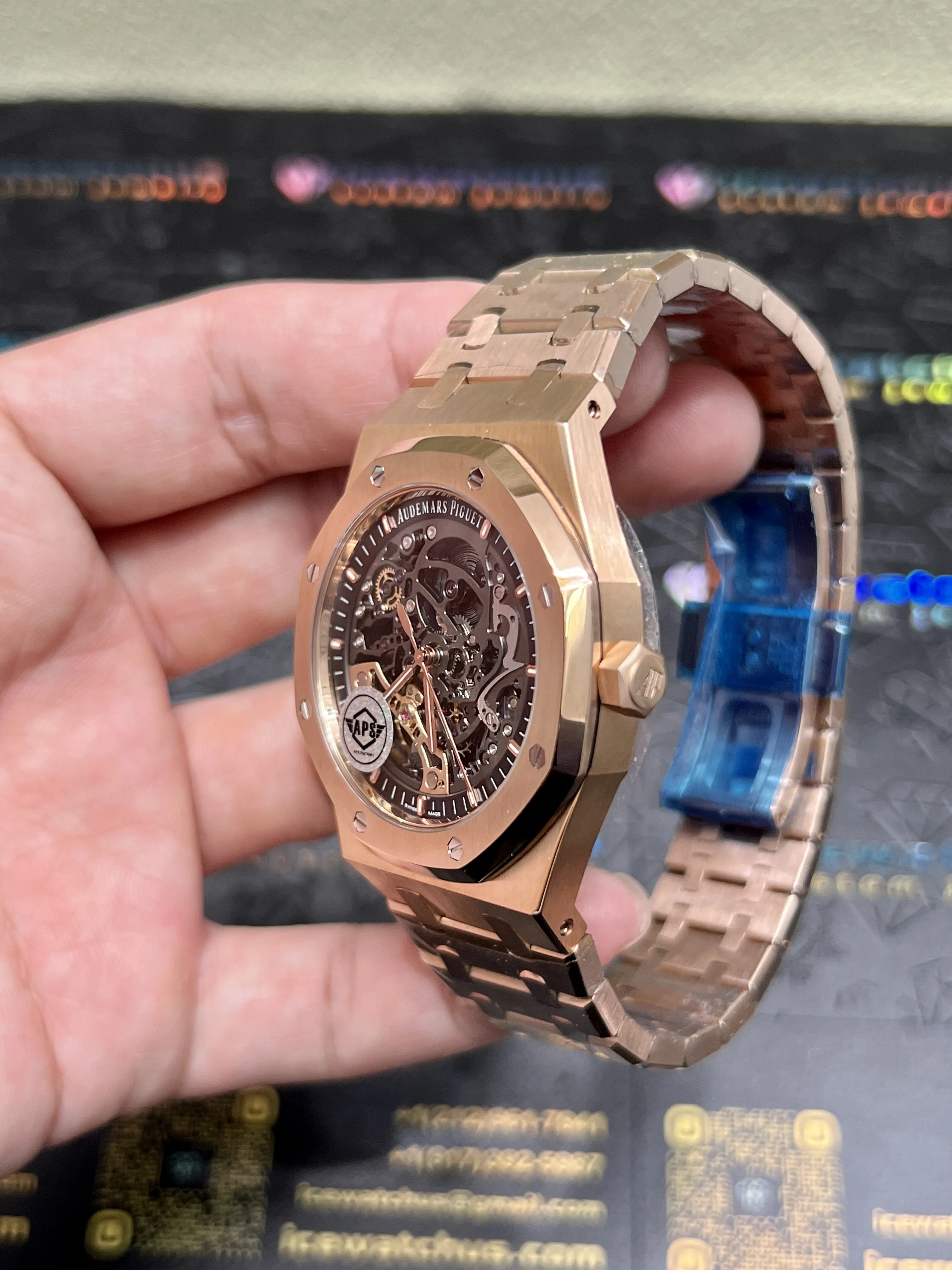 Royal Oak Skeleton Dial Rose Gold Watch D444219325 — view 5