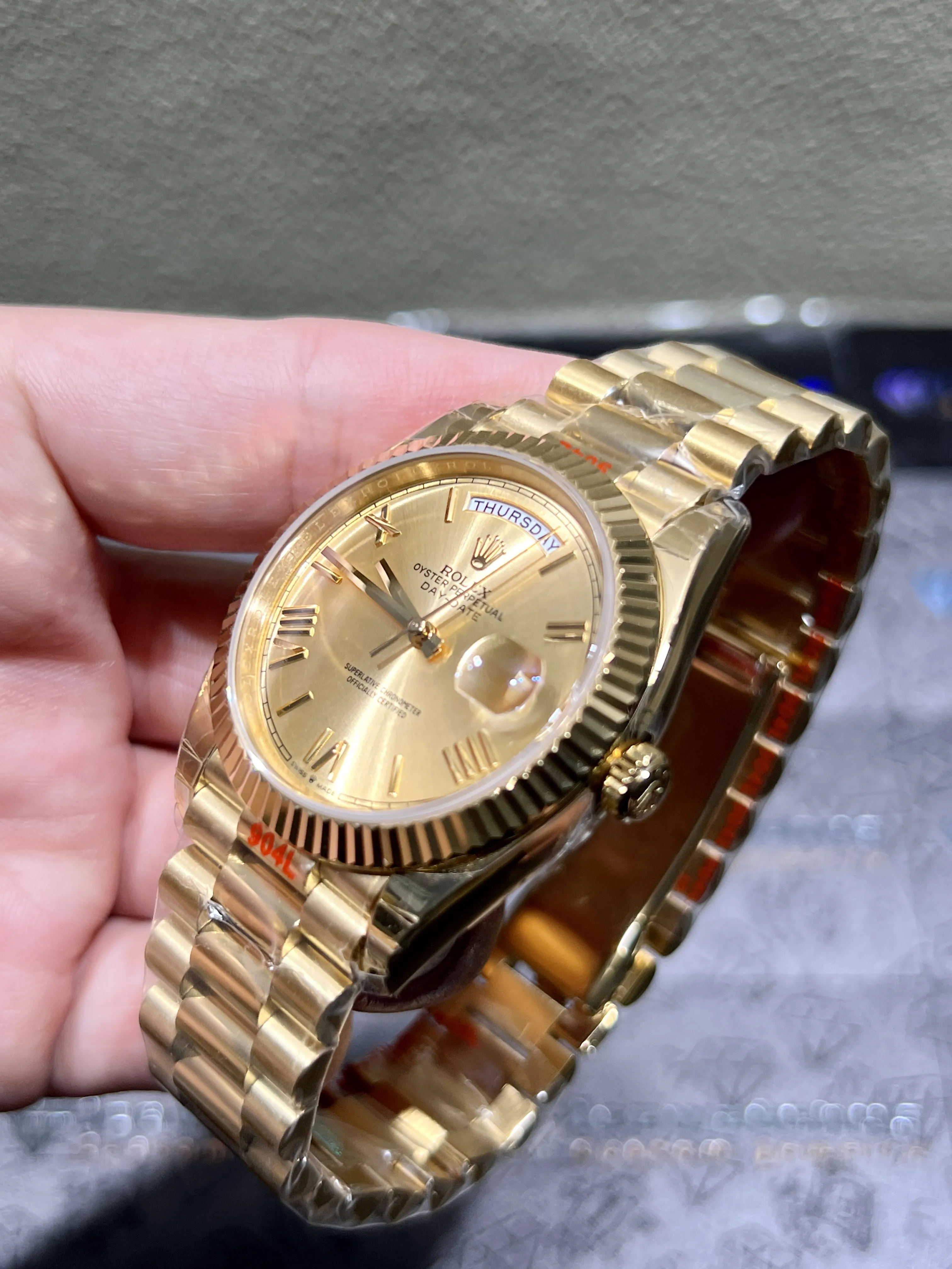 Day-Date 40mm Gold Dial Roman Marker Watch D417219320 — view 5