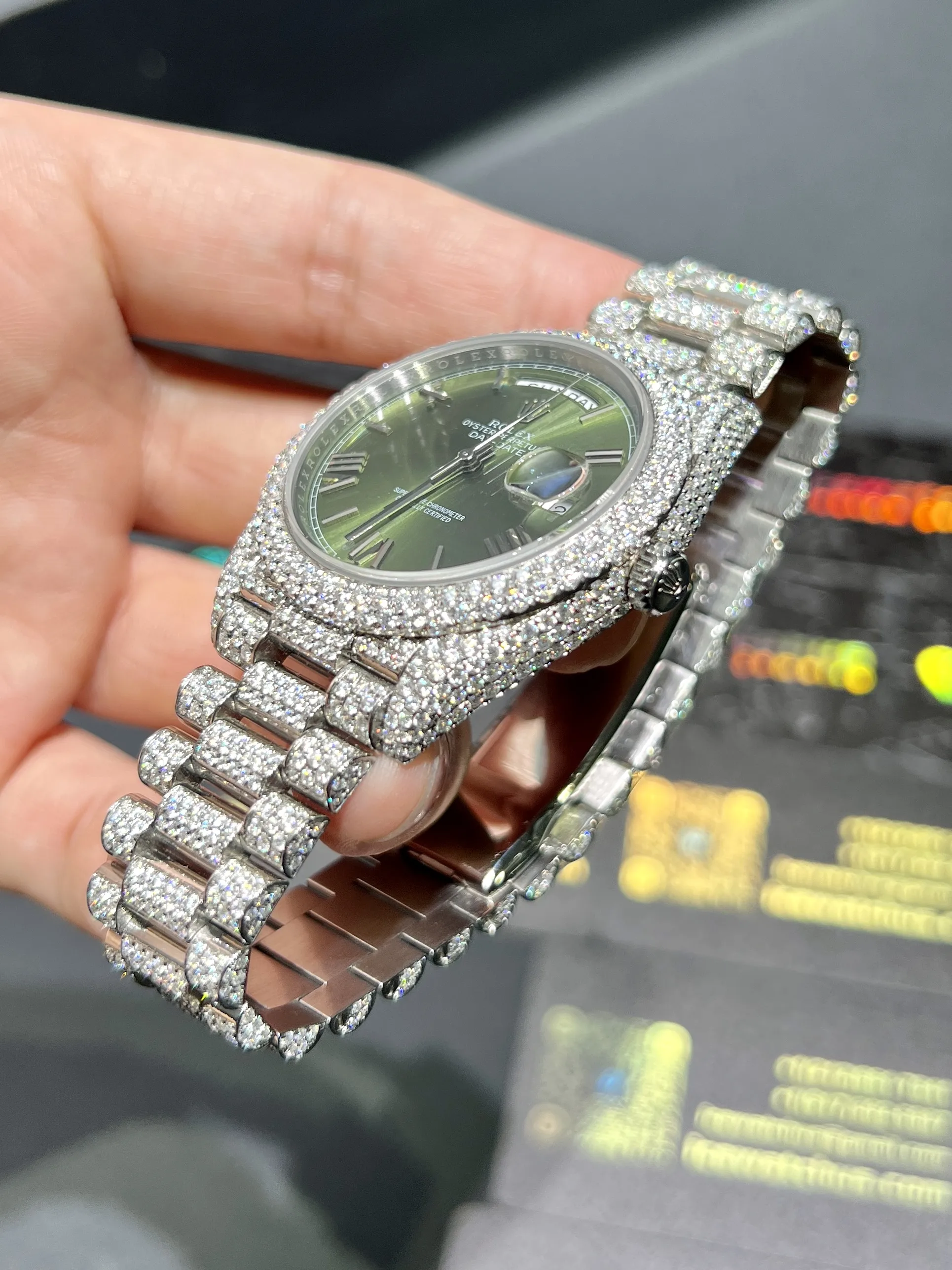 Day-Date Icedout Watch with Olive Green Dial D1080019316 — view 4