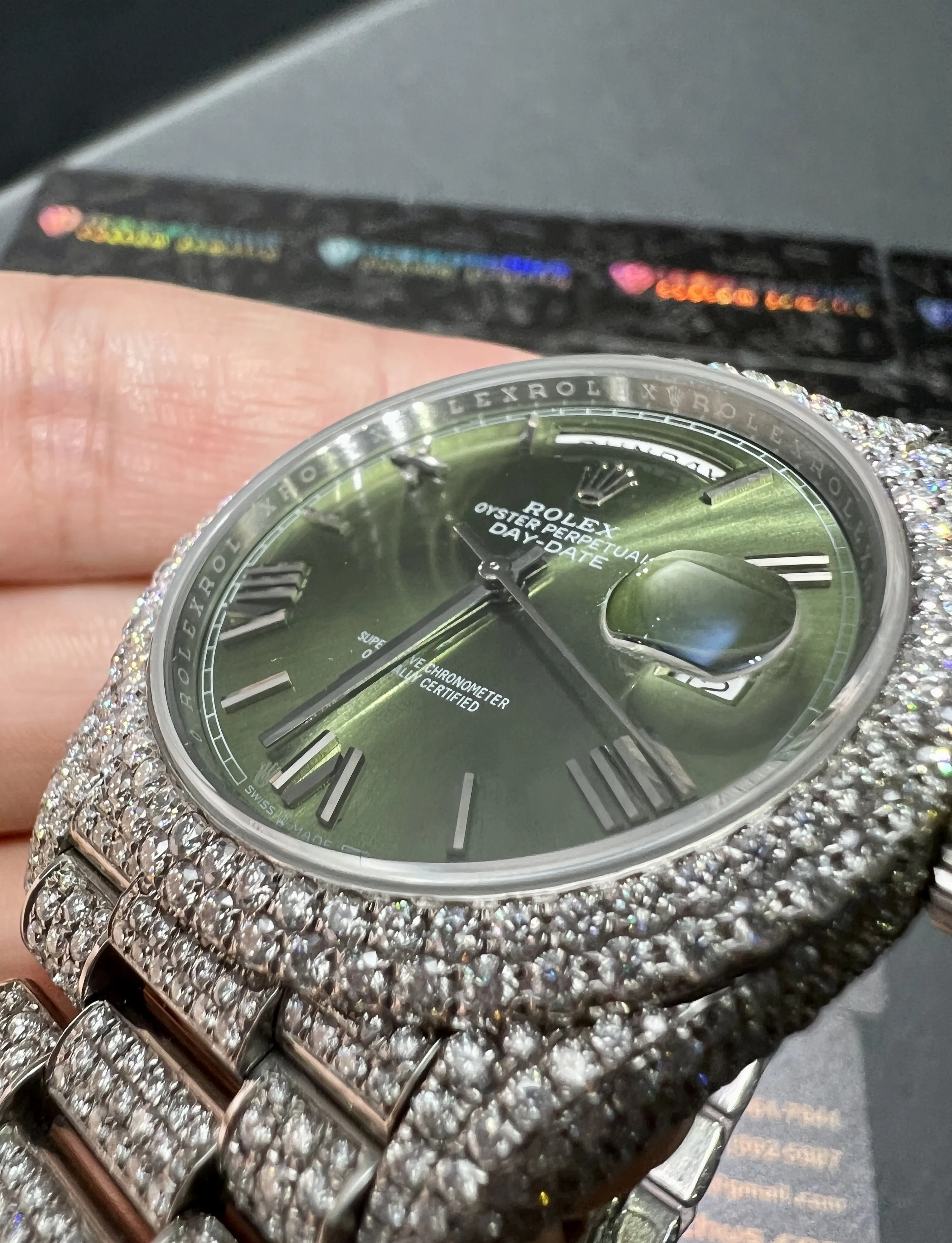 Day-Date Icedout Watch with Olive Green Dial D1080019316 — view 9