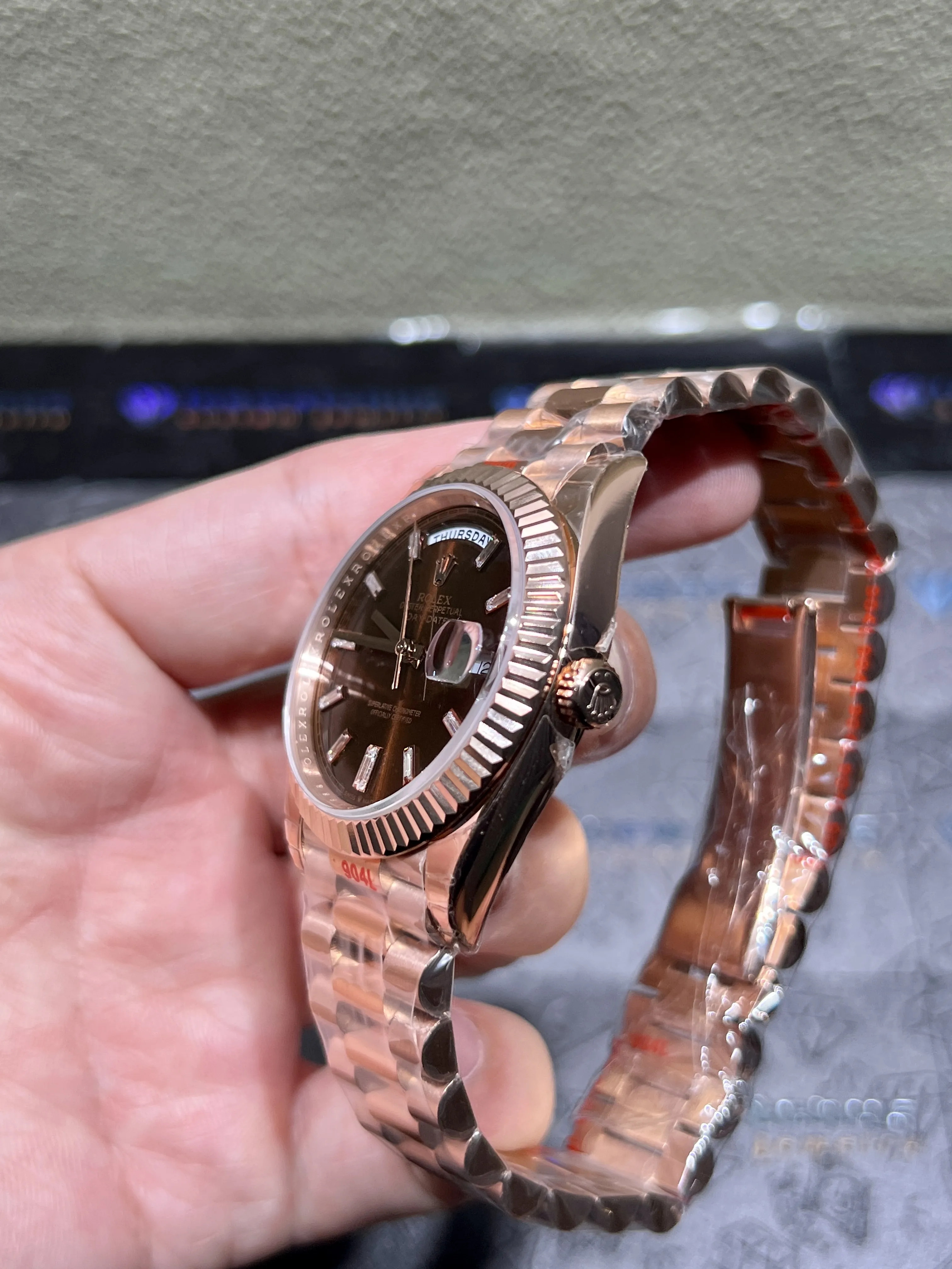 Day-Date 40mm Rose Gold Watch with Brown Dial D417219319 — view 8